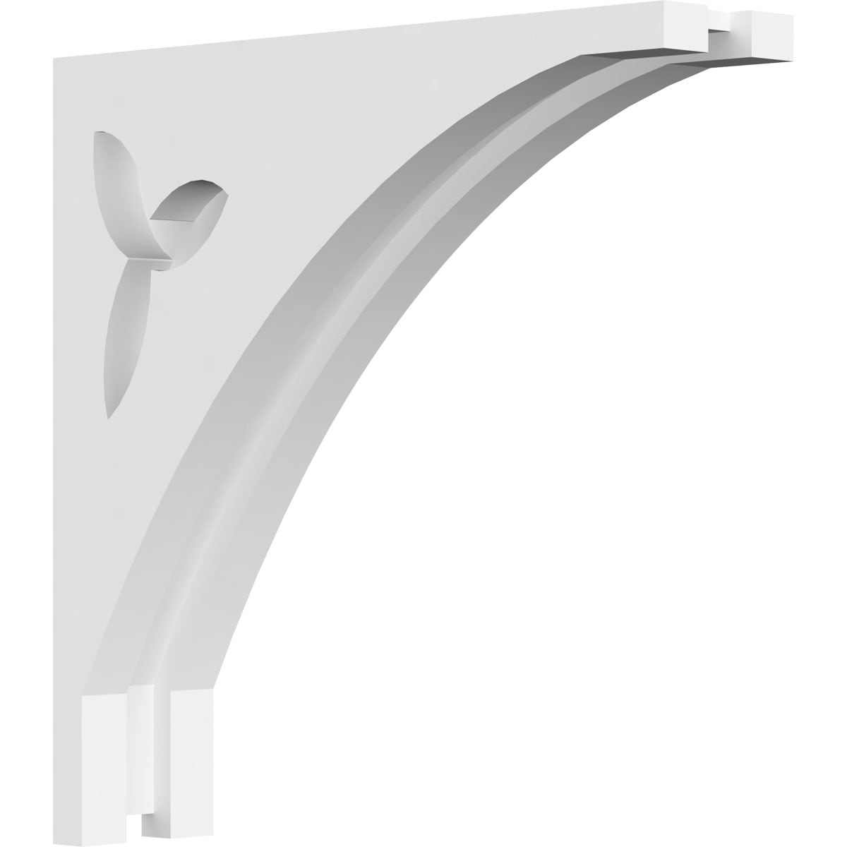 Ekena Millwork CORP01X08X08NA 1.875-in x 8-in x 8-in Naple Unfinished White PVC Paintable Corbel