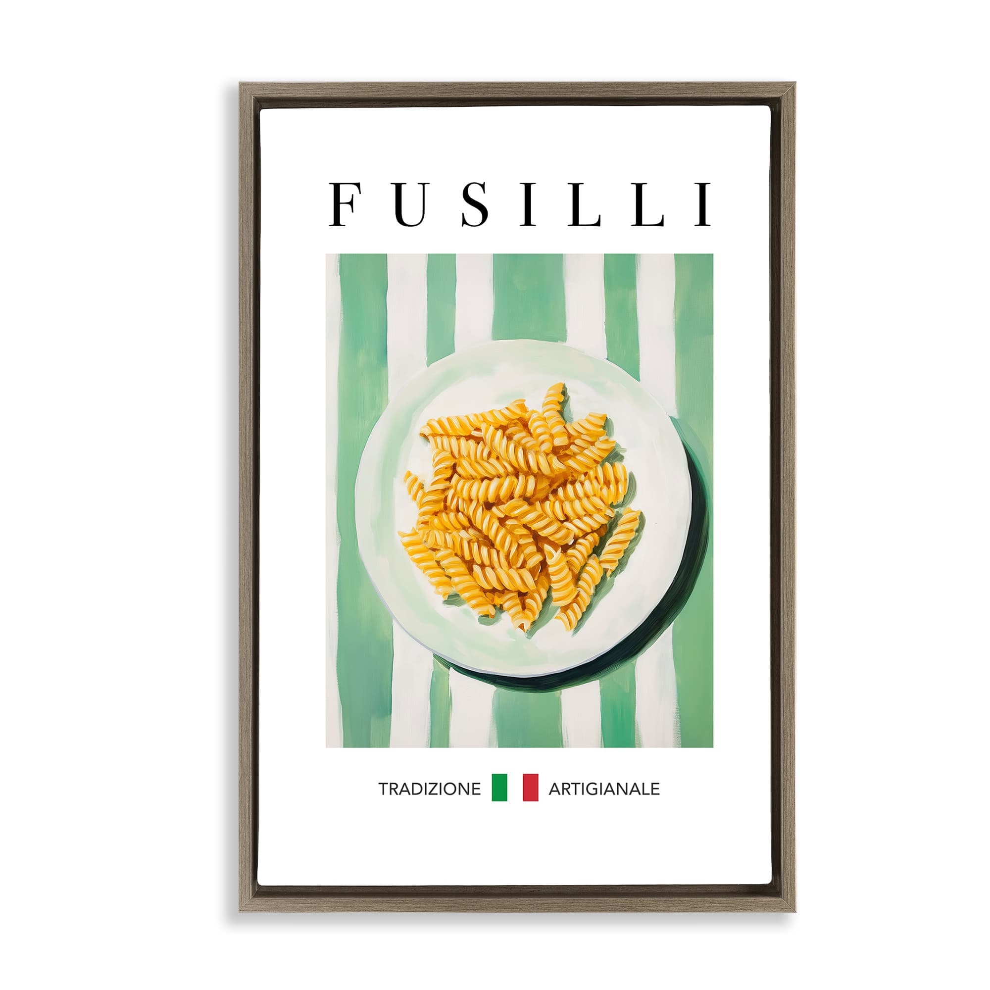 Stupell Industries BT-217-FFE-20X30 Traditional Fusilli Pasta Brown Framed Floater Canvas Wall Art By Andreas Magnusson 21 x 31