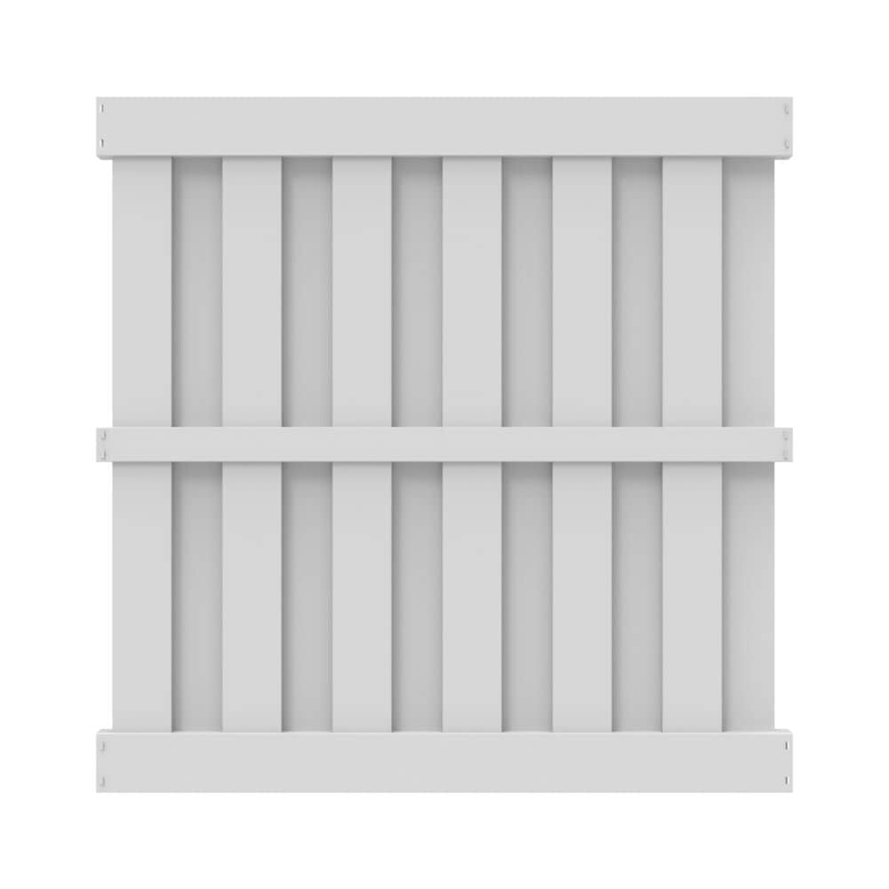 Freedom Oakworth 6-ft H x 6-ft W White Privacy Vinyl Fence Panel ...