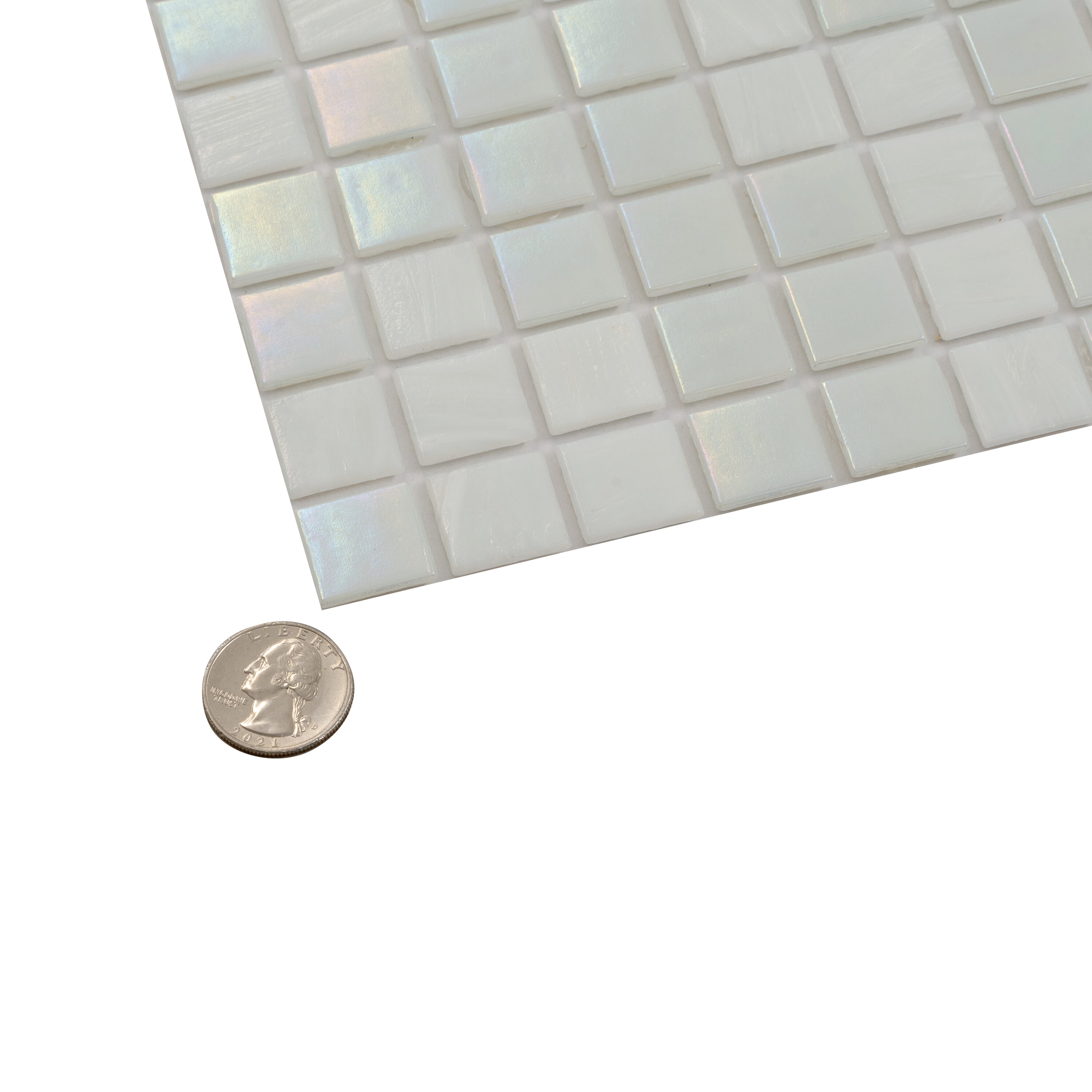12" x 12" Glossy White Glass Mosaic Tile