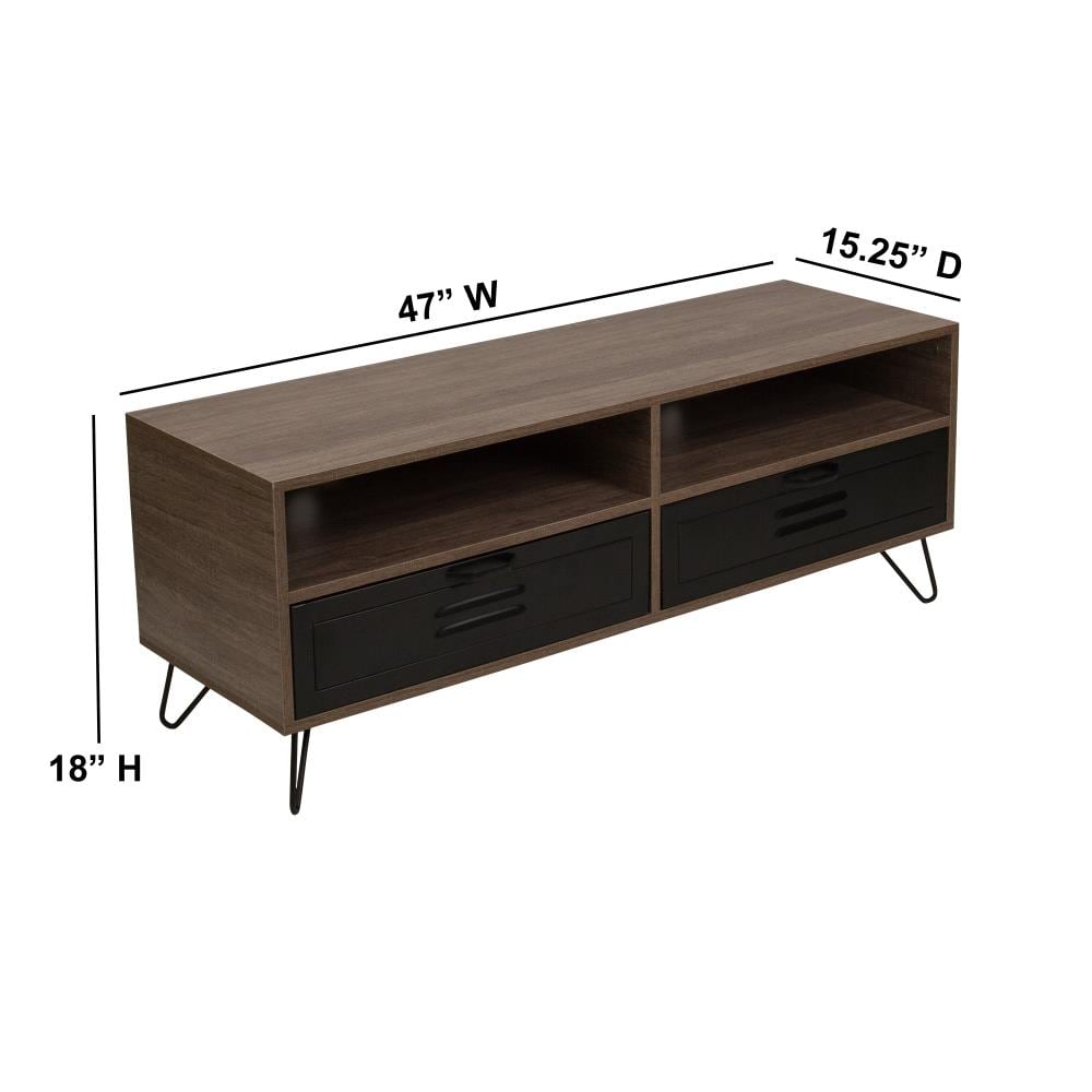 Flash Furniture Woodridge Modern/Contemporary Rustic TV Stand ...