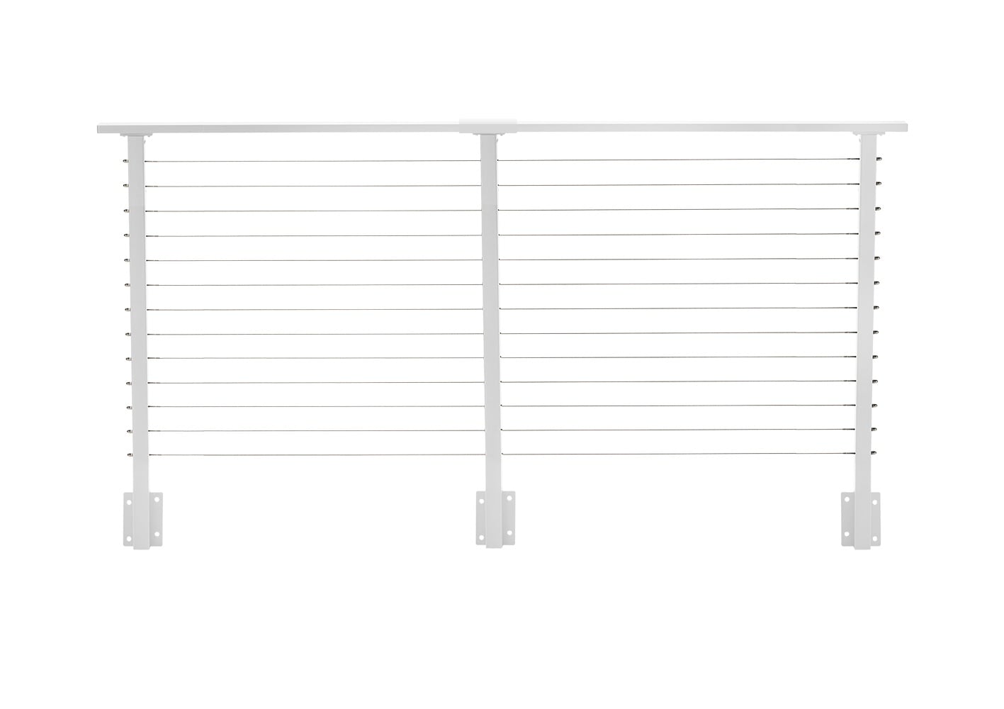 CityPost CP-10-W-D-F-42 Face Mount 10-ft x 42-in White Steel Deck Cable Rail Kit