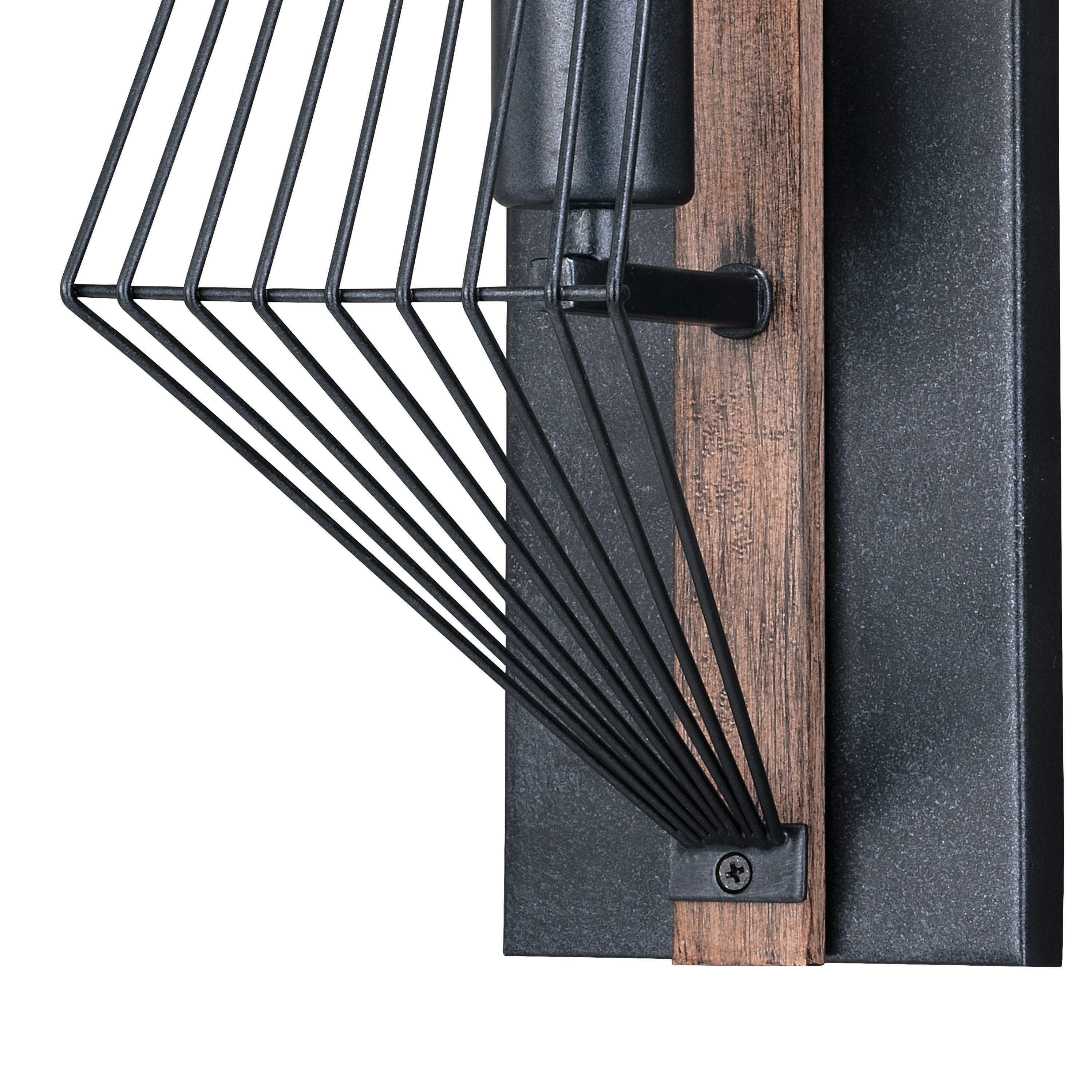 Dearborn Black Iron and Burnished Oak Wall Sconce