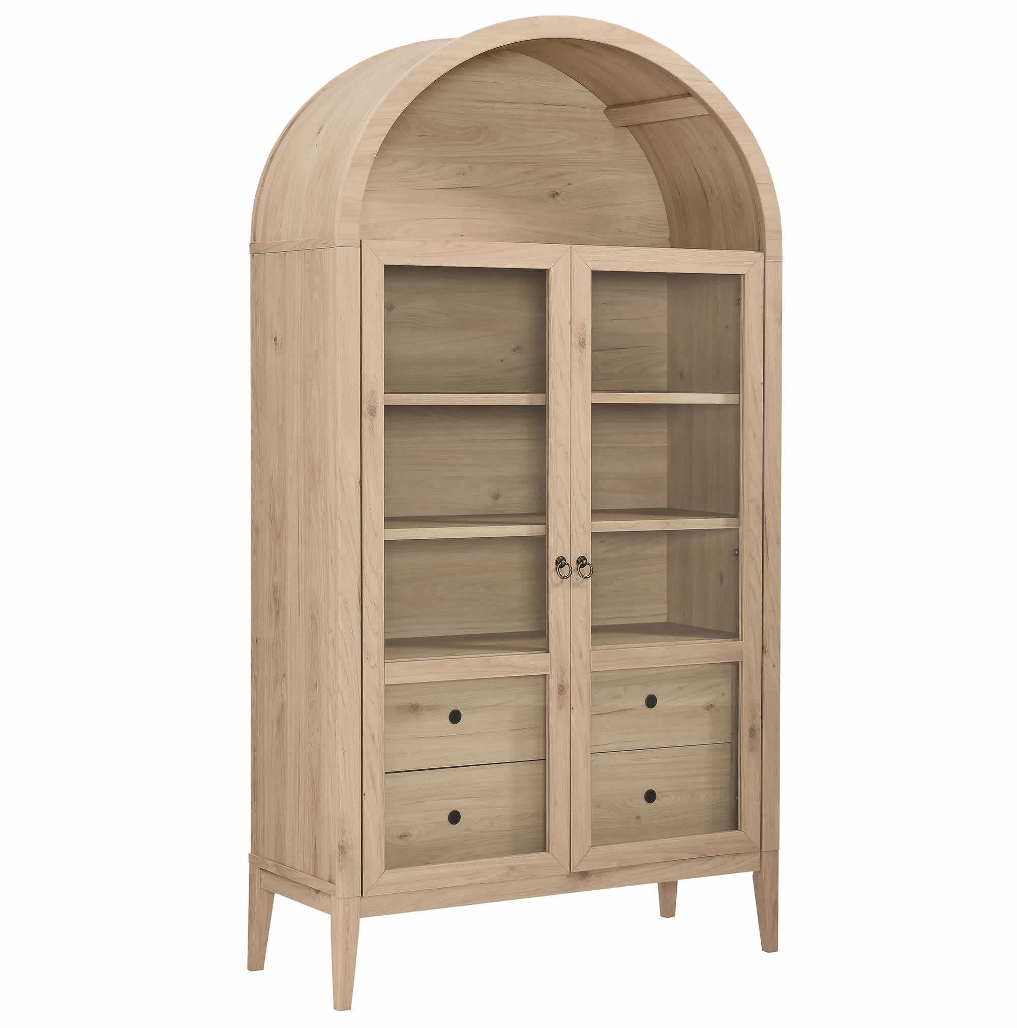 Modway Nolan 74-in Tall Wide Arched Storage Display Cabinet in Light Oak #EEI-7168-LOA