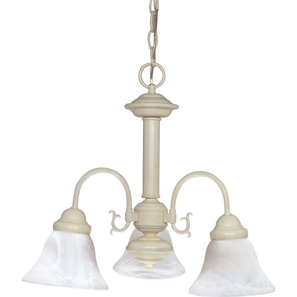  LW-SC528059 1-Light Textured White Transitional Dry Rated Chandelier