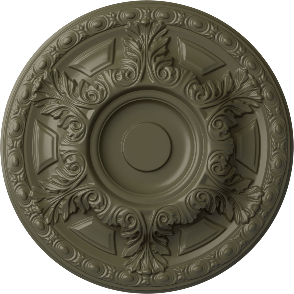 Ekena Millwork CM24GAPTF Granada 23.5-in W x 23.5-in L Painted Turtle Polyurethane Whole Ceiling Medallion