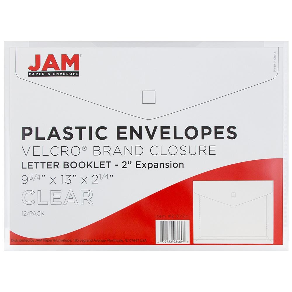 JAM Paper JAM PAPER Clear Plastic 3 Hole Punch Binder Envelopes, #10 Size,  6x9.5, 12/Pack - Clasp Closure - Specialty Envelopes - Clear Finish in the  Envelopes department at