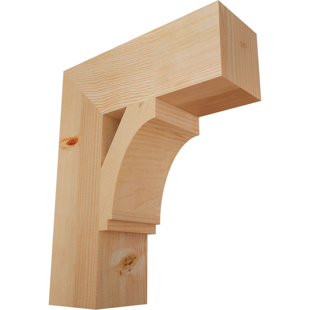 Ekena Millwork BKT06X18X22IMP05SDF Imperial Block Smooth 5-1/2-in x 18-in x 22-in Douglas fir Brown Wood Standard bracket