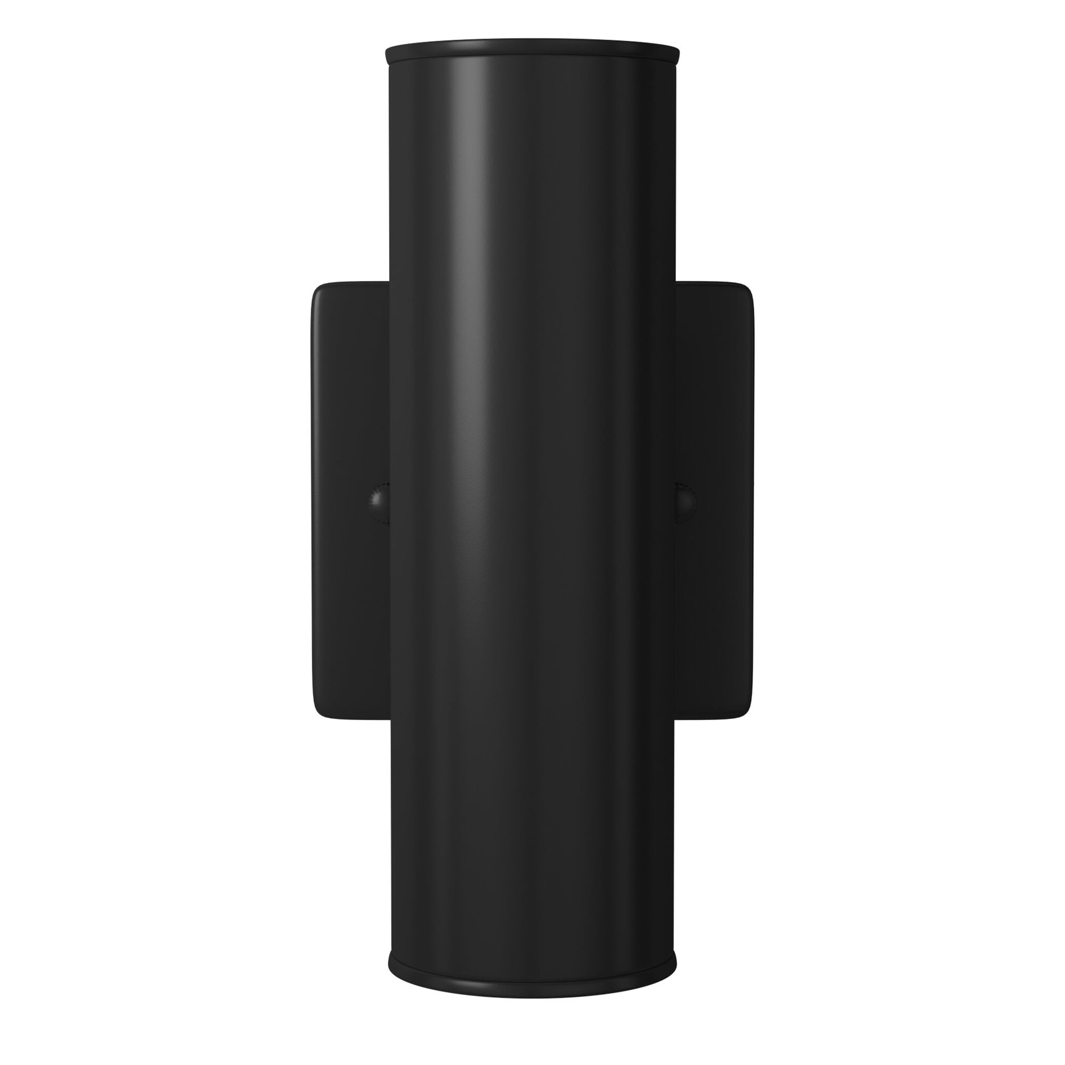 Riga Sleek Matte Black Cylinder Outdoor Wall Light