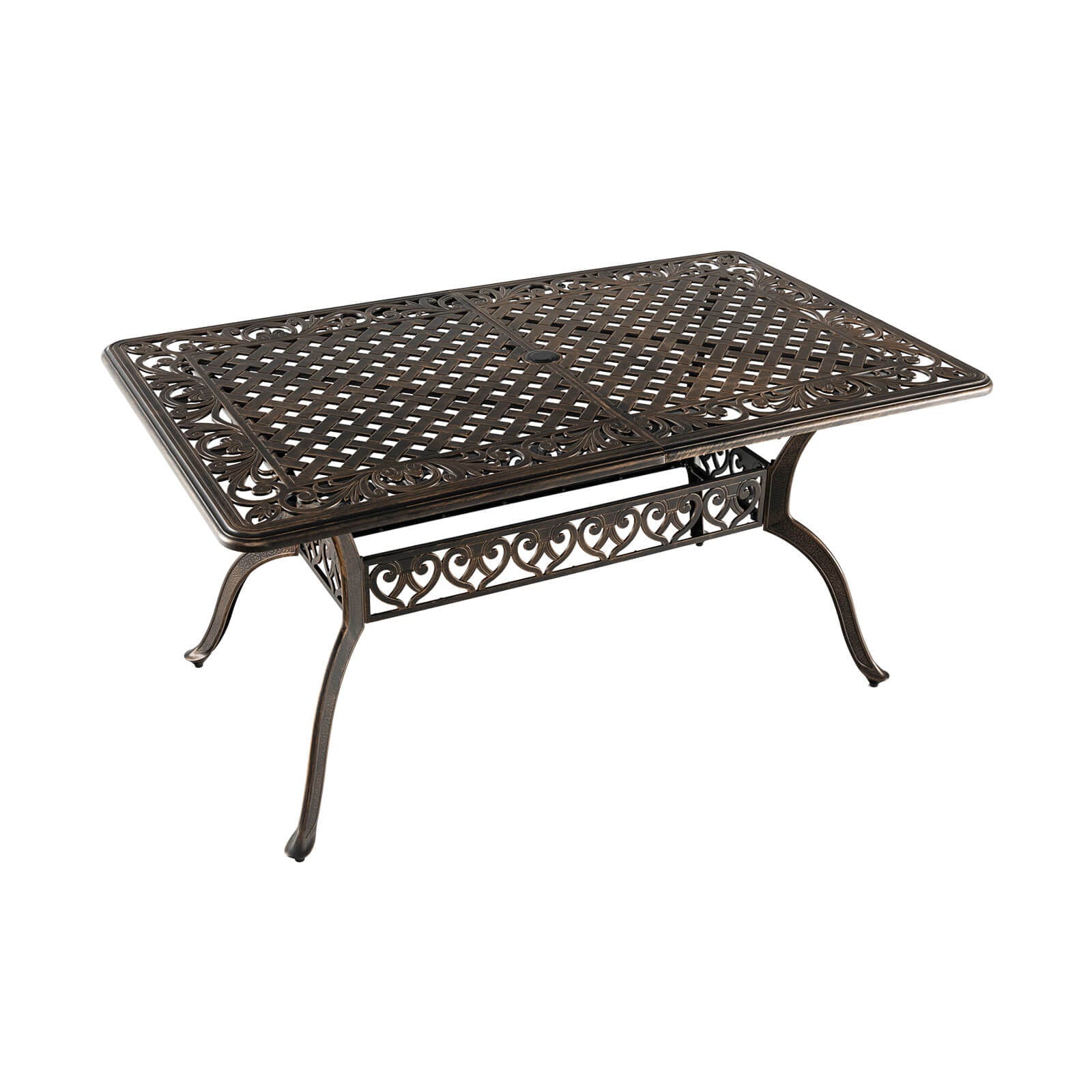 WELLFOR TDG10935CP Rectangle Outdoor Dining 35.4-in W x 59-in L with Umbrella Hole
