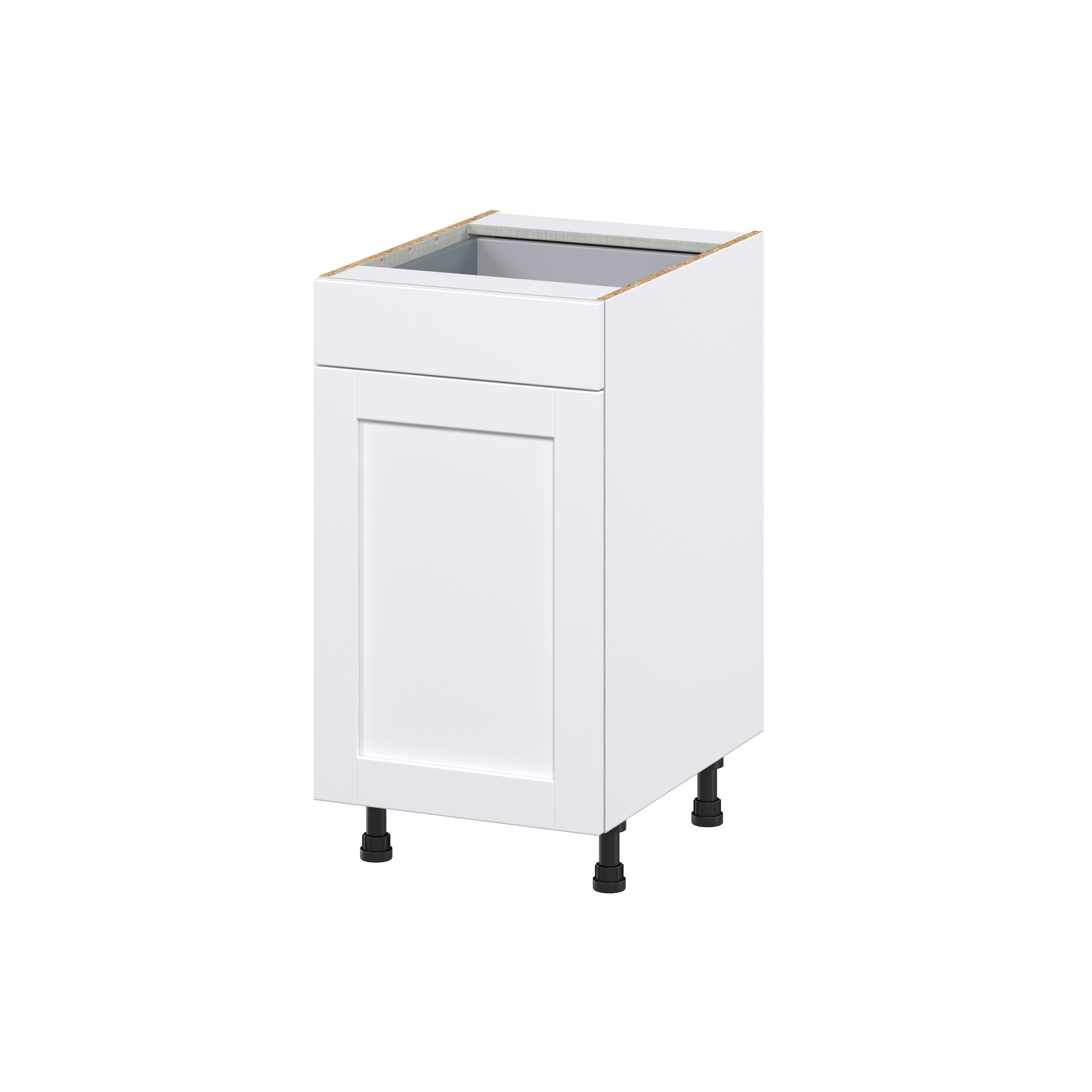 Hugo&Borg DSB18SWB-RM Rosemont 18-in W x 34.5-in H x 24-in D Glacier White 2 -Drawers Pull-out cabinet Base Fully assembled Cabinet (Recessed Panel Shaker)