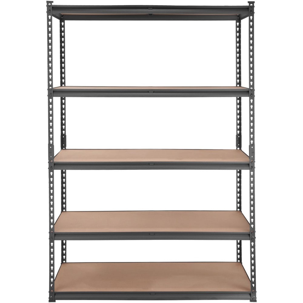 YOSIMFUR 5 Tier Adjustable Heavy Duty Metal Storage Shelving Unit 2000 lbs Capacity Black Utility Rack 18 Inch Deep by 48 Inch Wide by 72 Inch High for Garage Kitchen Pantry Basement and Laundry Room