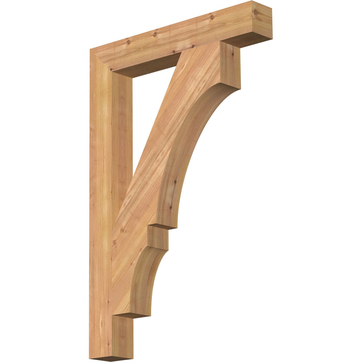 Ekena Millwork BKT04X24X36BOA05SWR Balboa block smooth 3-1/2-in x 24-in x 36-in Western red cedar Brown Wood Standard bracket