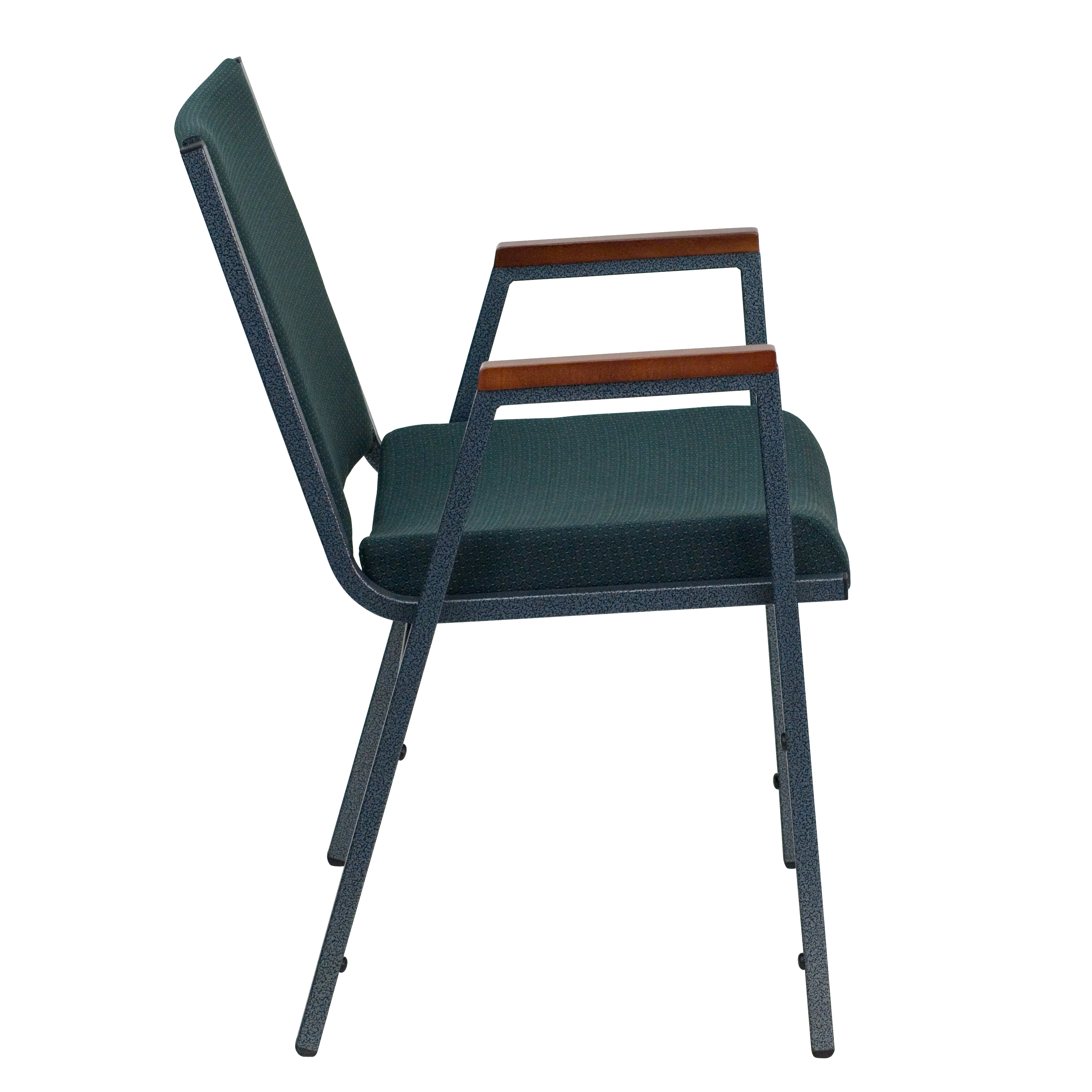 Hercules Series 31'' Green Patterned Fabric Stack Chair with Silver Steel Frame