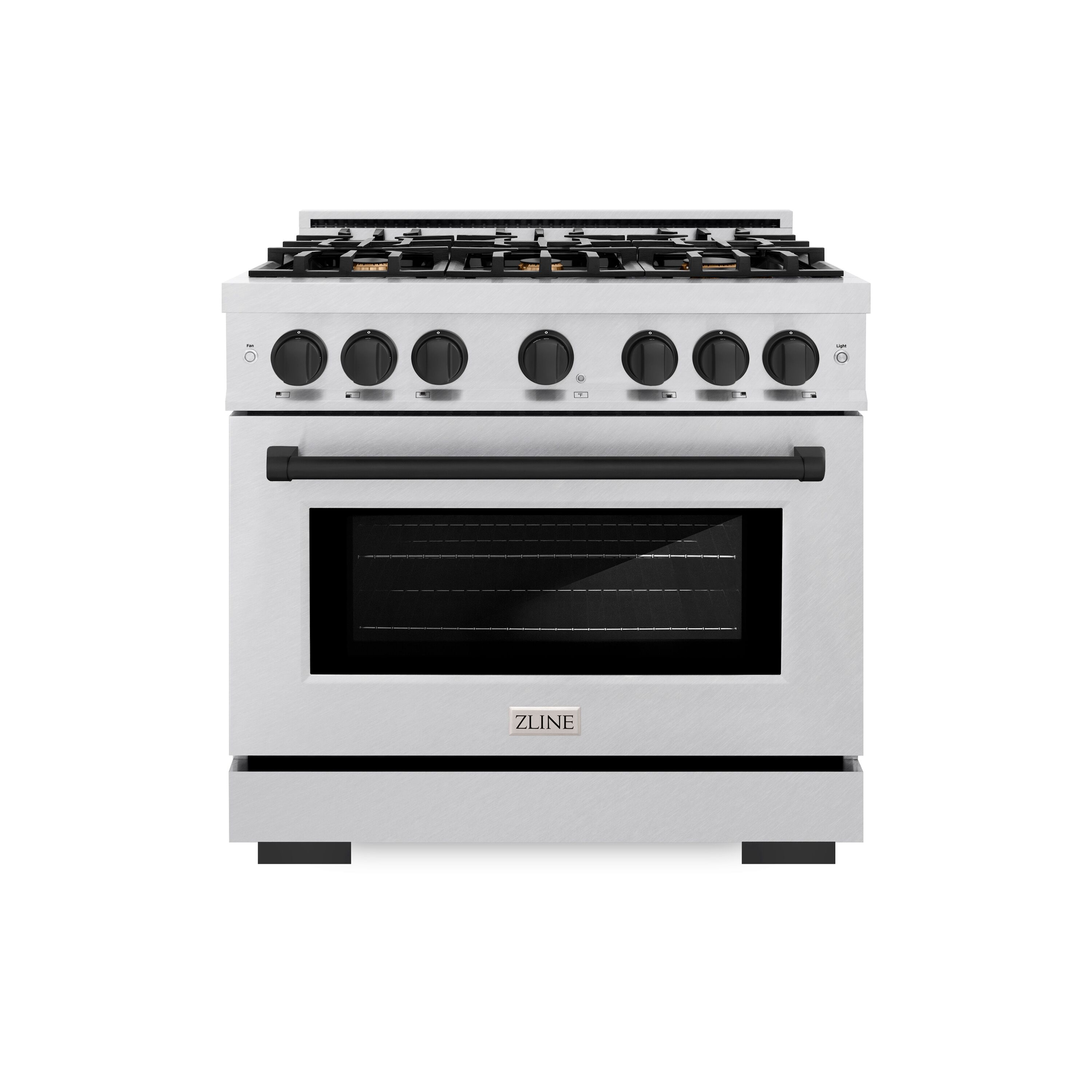 ZLINE KITCHEN & BATH HGRSZ-36-MB Select 36-in 6 burners 5.2-cu ft Convection Oven Freestanding Liquid Propane Gas Range ( Satin Stainless Steel, Matte Black )