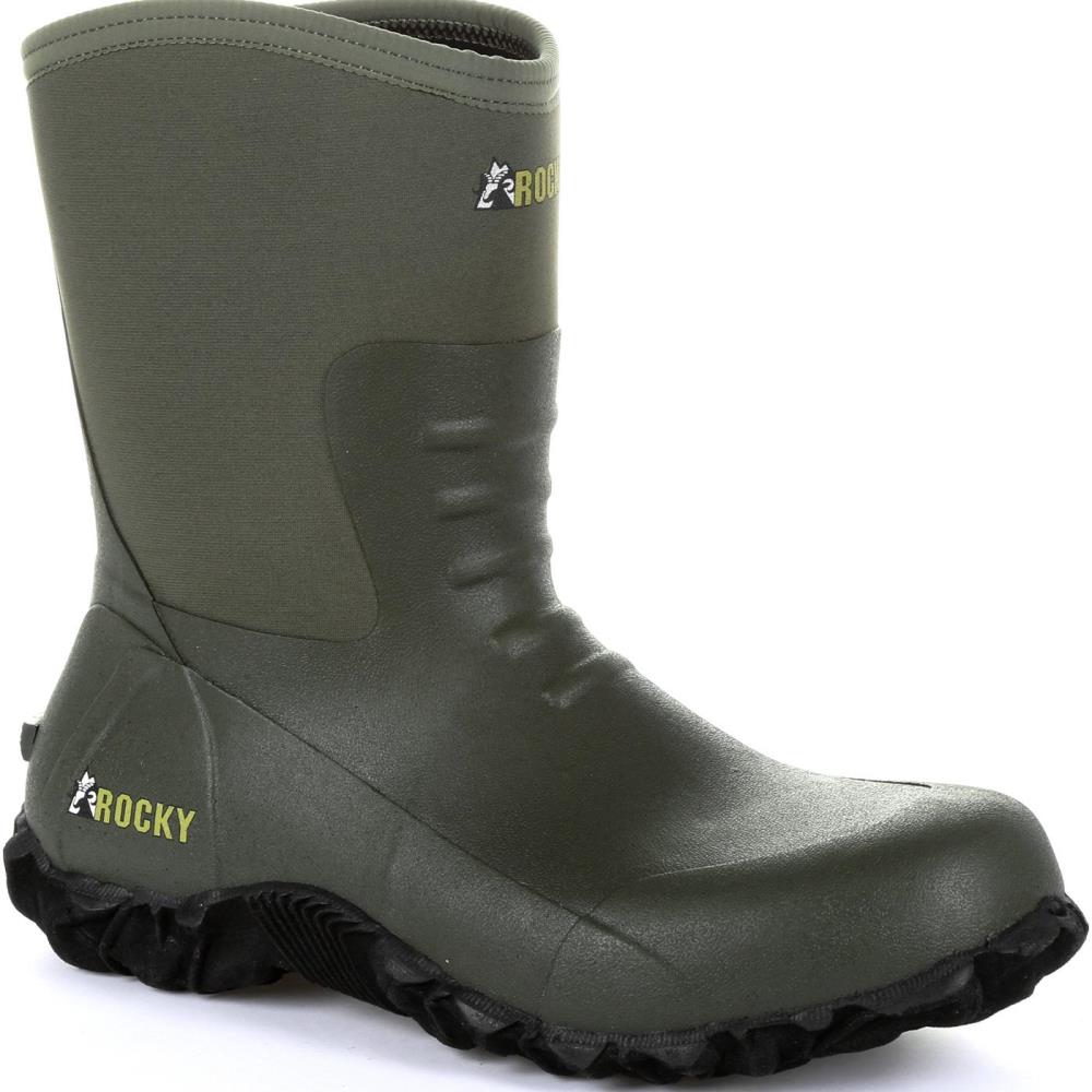 Rocky Men's Olive Waterproof Work Boots Size: 12 Medium at
