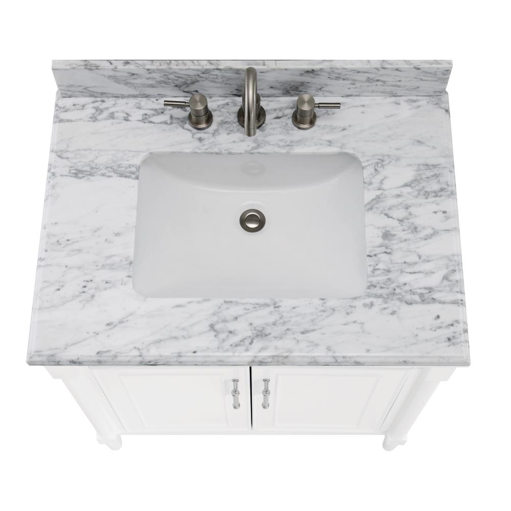 allen + roth Perrella 31-in White Undermount Single Sink Bathroom