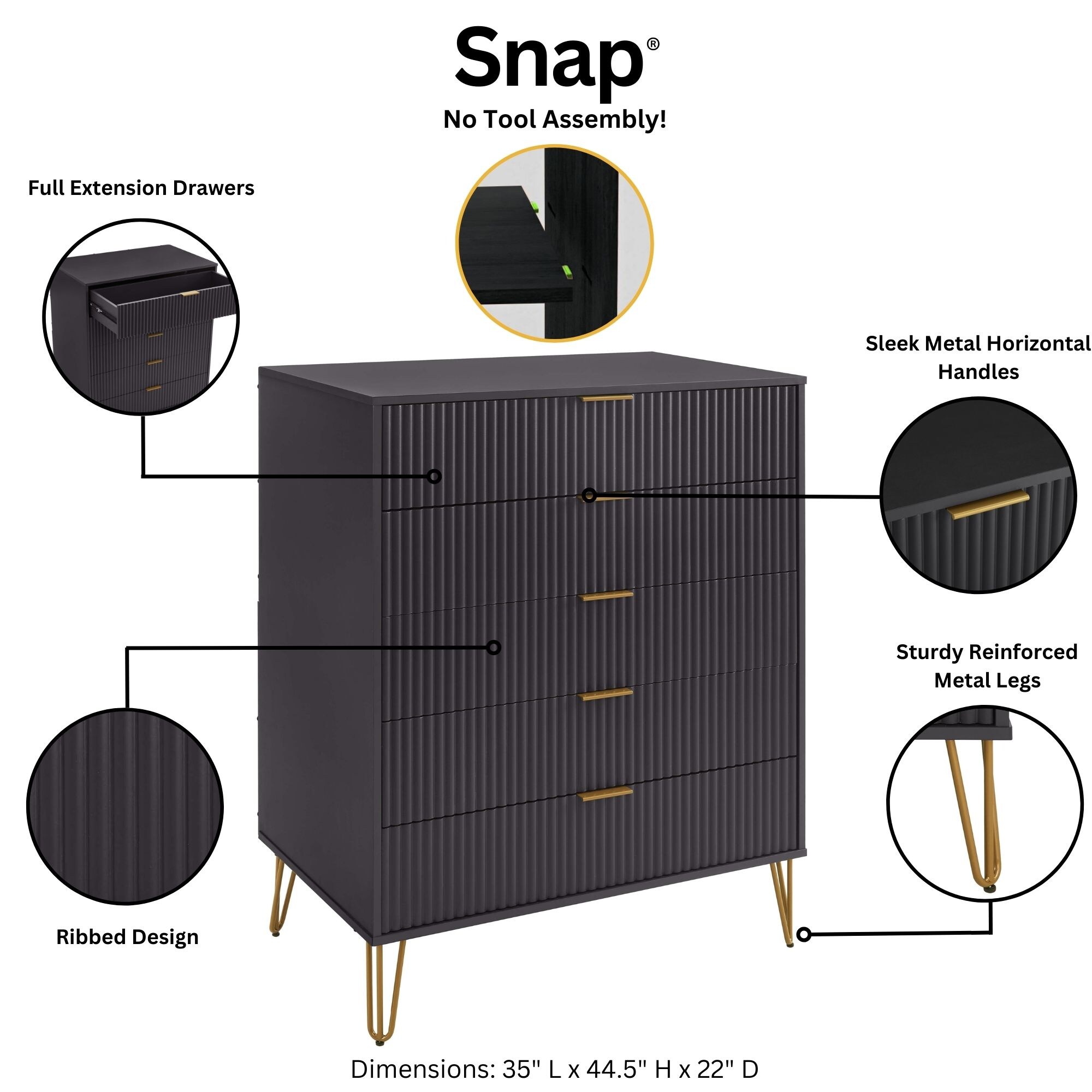 Manhattan Comfort DR002-BK dressers - View #4