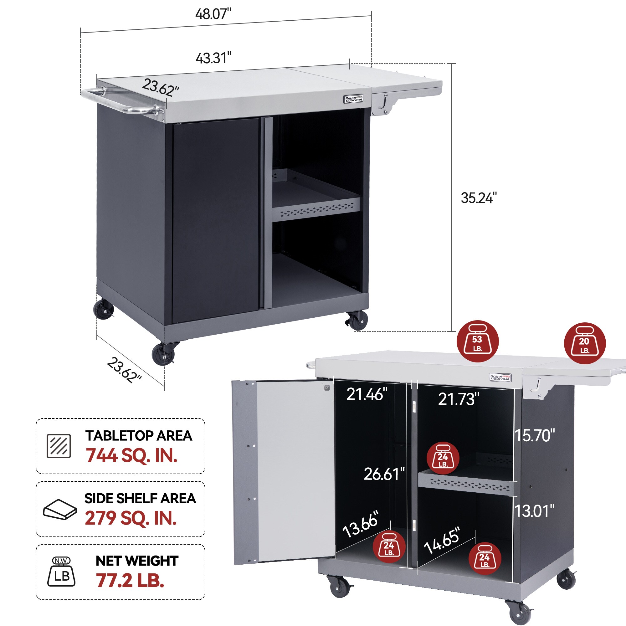 Royal Gourmet PC3201S Outdoor-Carts - View #13