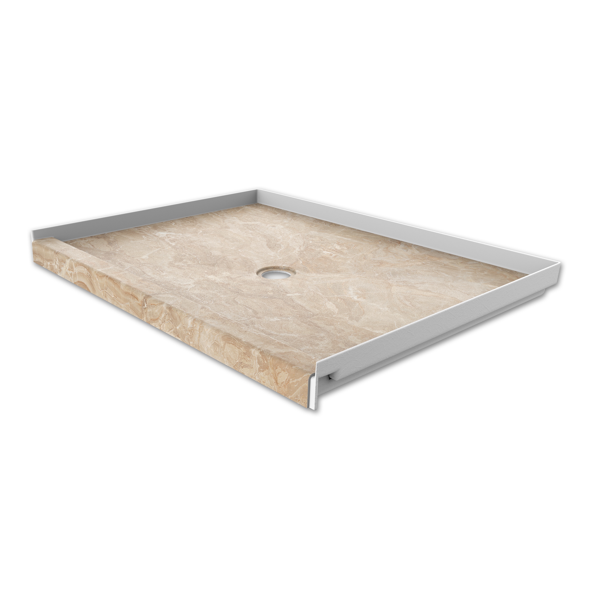 FlexStone FLXSBC4834AI 34-in W x 48-in L Alaskan Ivory Single Threshold Rectangle Shower pan base with 2.625-in H Threshold (Center Drain)