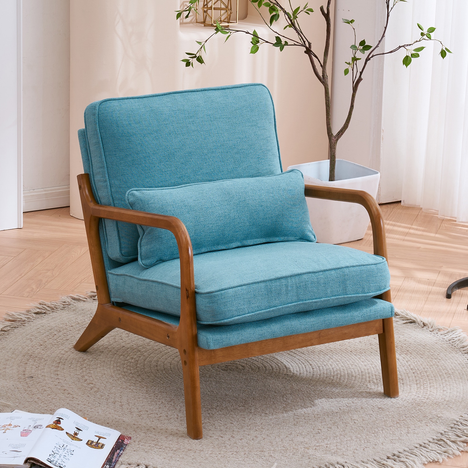 Winado LO1G52001585 Modern Blue Accent Chair