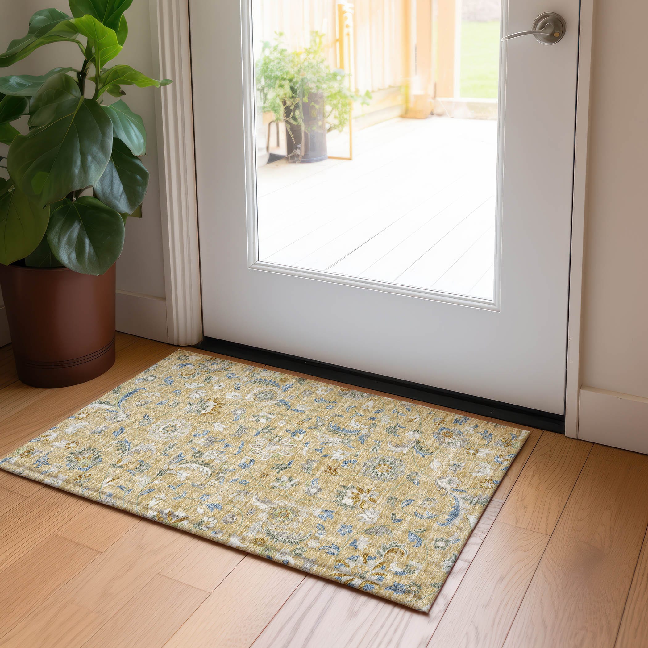 Addison Rugs ACN1006WH20X30 Chantille ACN1006WH 2 x 3 (ft) Wheat Rectangular Indoor/Outdoor Geometric Machine washable Pet Friendly Area rug