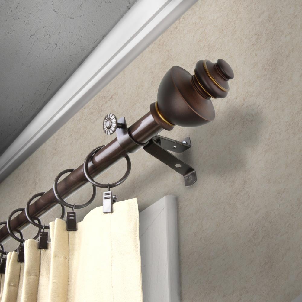 Rod Desyne 4804-667 66-in to 120-in Cocoa Steel Single Curtain Rod