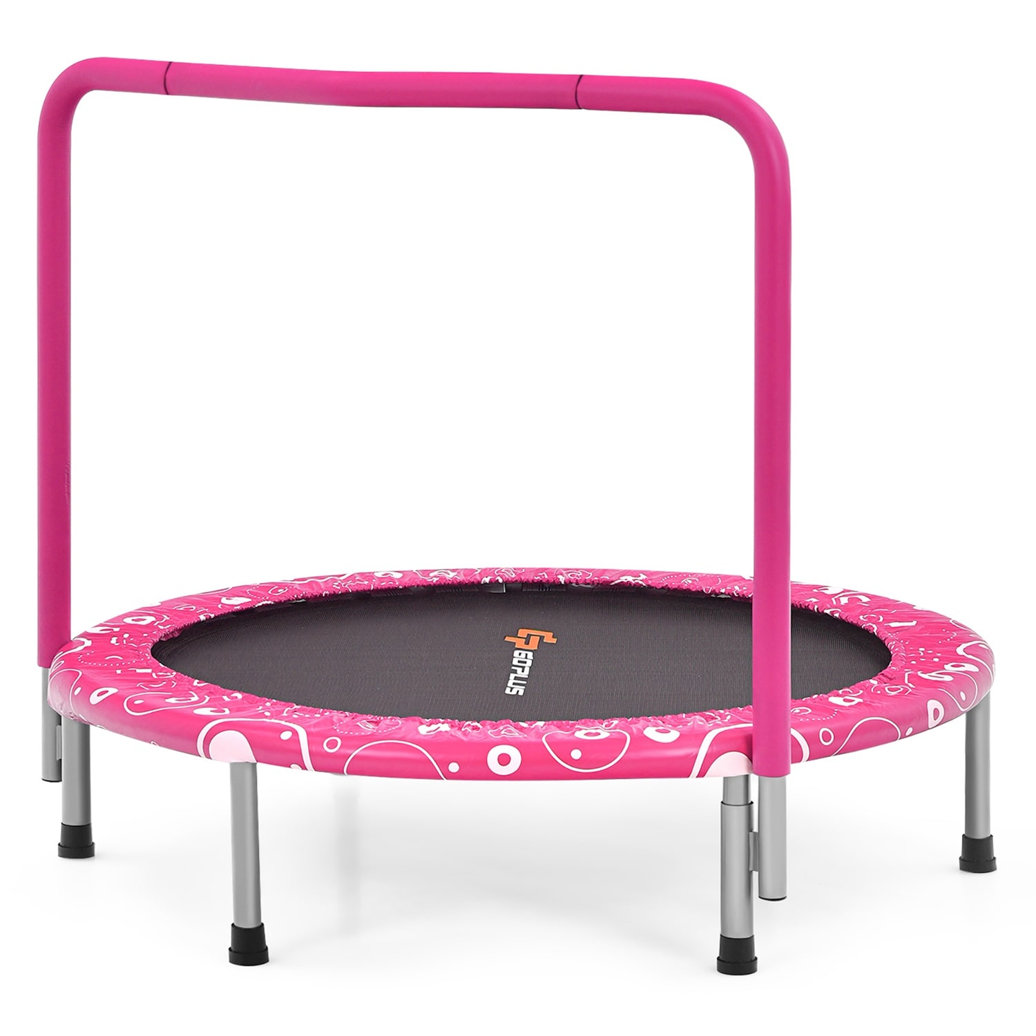 Goplus -  36 inches Kids Trampoline Rebounder With Full Covered Handrail and Pad Indoor Outdoor Pink