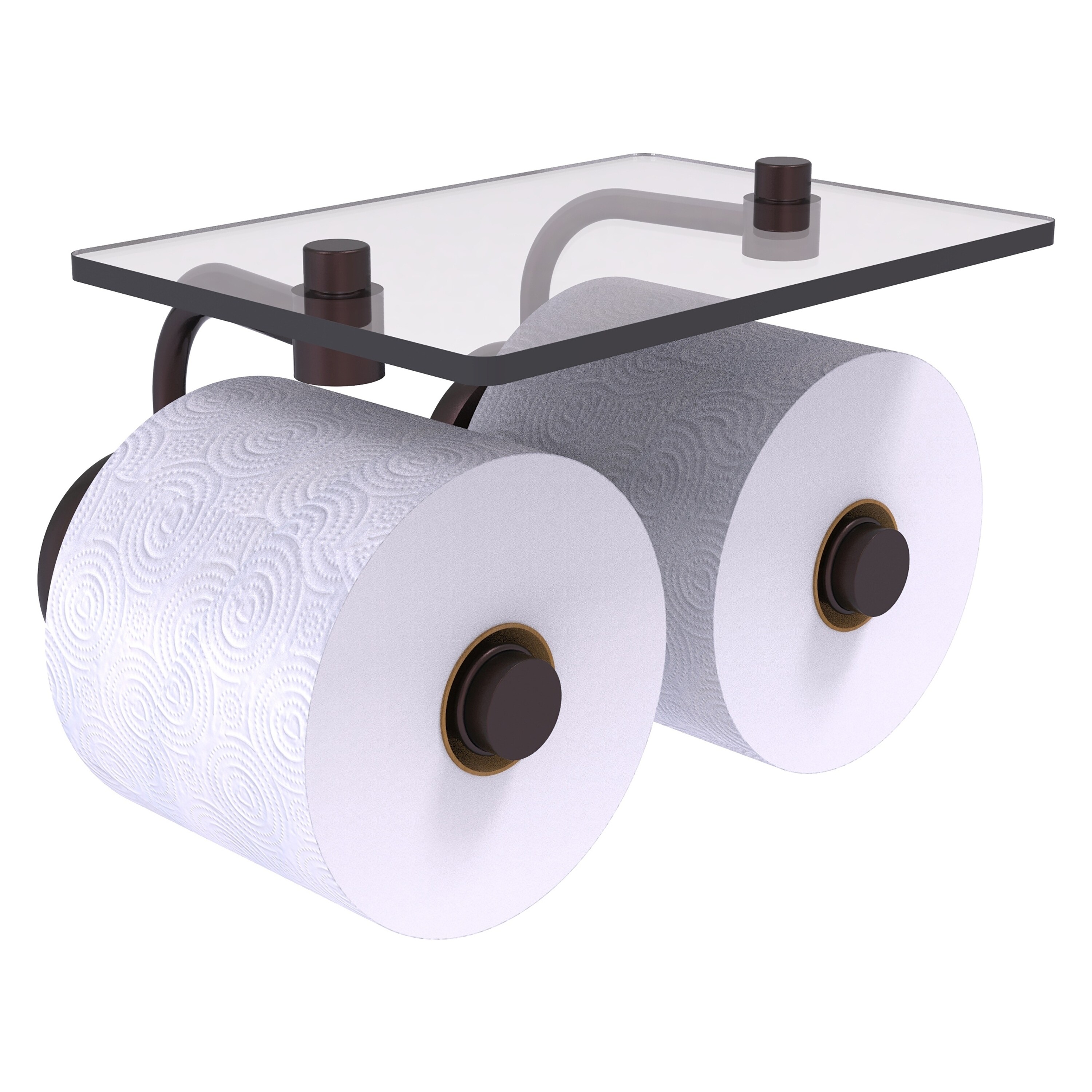 Allied Brass P1000-24-2S-ABZ Prestige Skyline Antique Bronze Wall mount Double post Toilet Paper Holder 2 -Rolls
