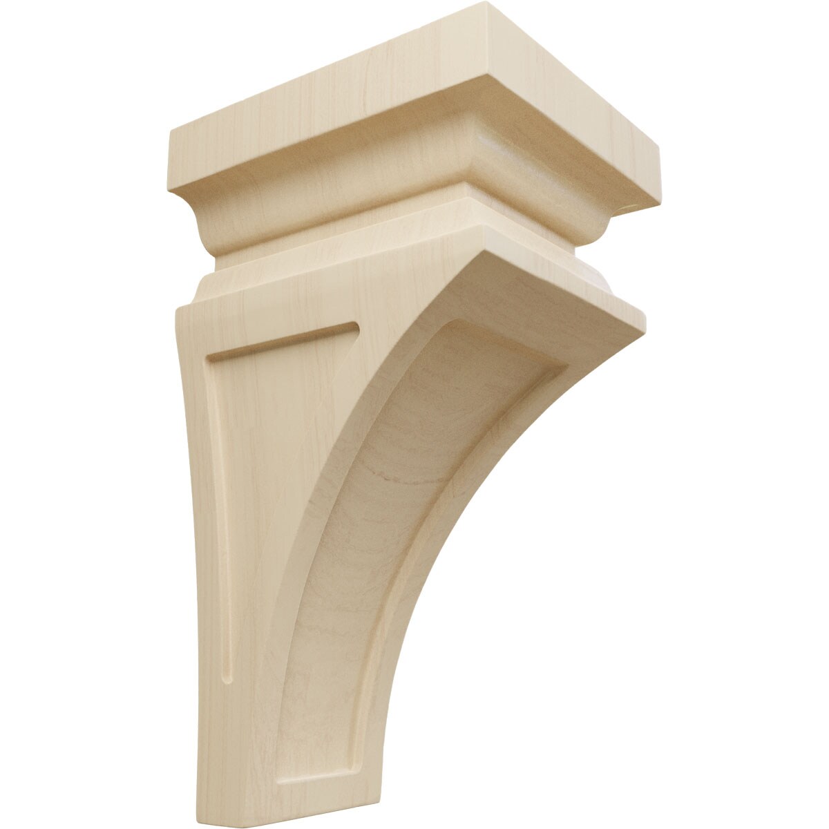 Ekena Millwork 5-in x 5.7500-in x 10-in Unfinished Rubberwood Wood Paintable/Stainable Corbel #CORW05X05X10NERW