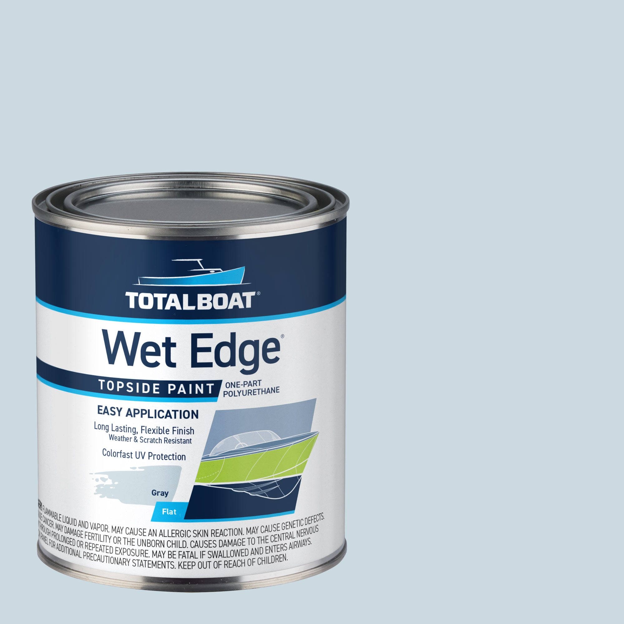 TotalBoat 409312 Wet Edge Topside Paint Flat Flat Gray Enamel Oil-based Marine paint ( 1-quart )