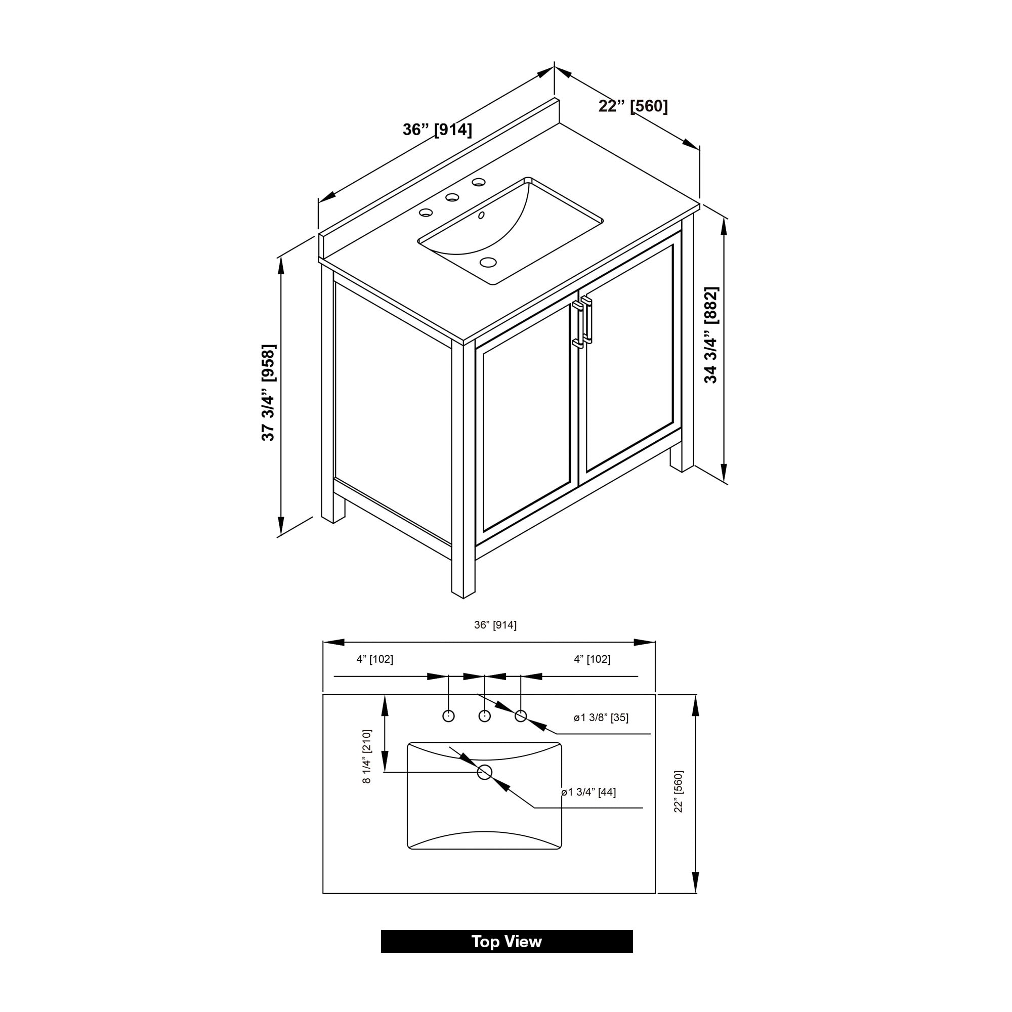 allen + roth LENOIR 36W Bath-Vanity-Combo - View #3