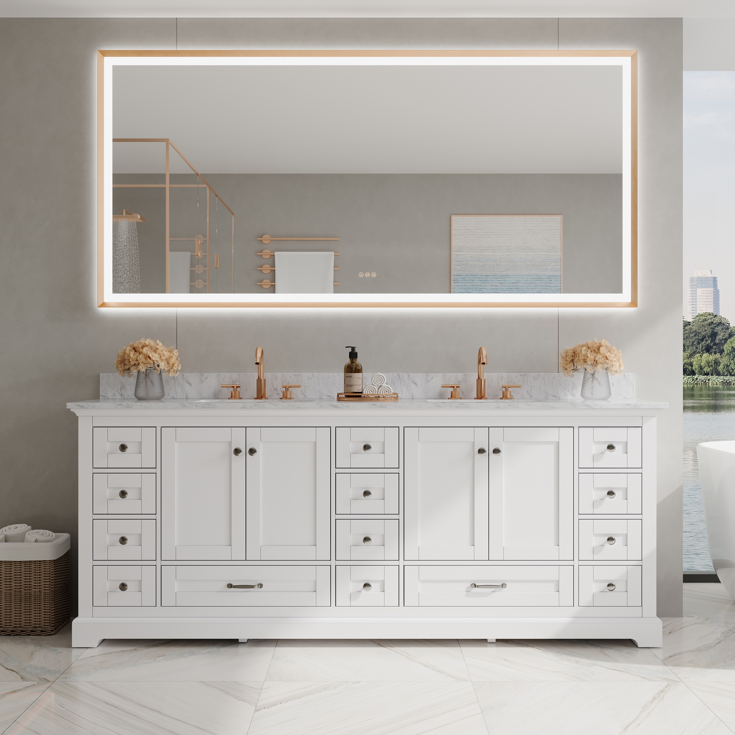 CALVON CLW68440BG Framed-Bath-Mirrors - View #3