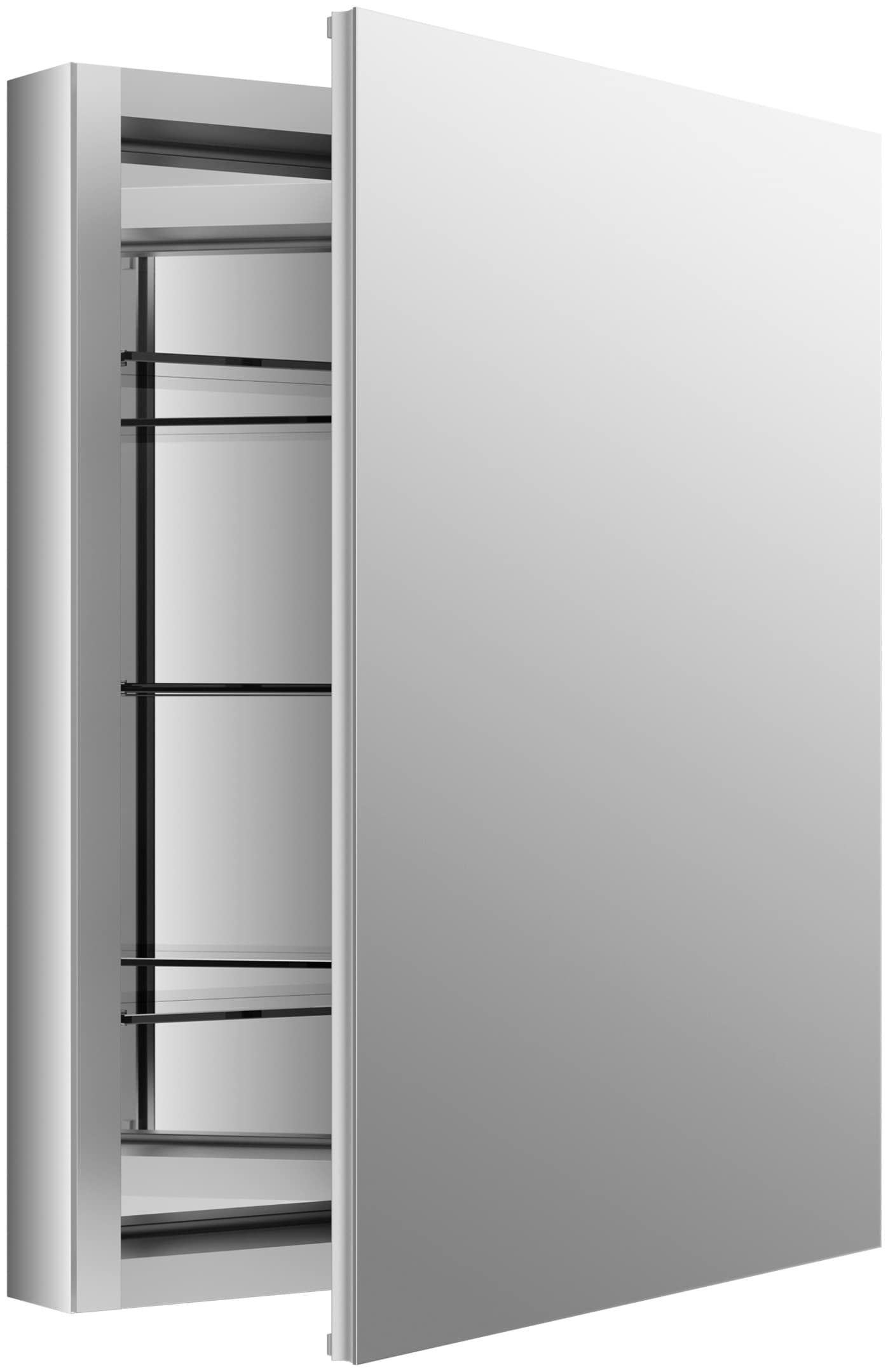  99006-NA Verdera 24-in x 30-in Recessed Mount Aluminum Mirrored Rectangle Medicine Cabinet