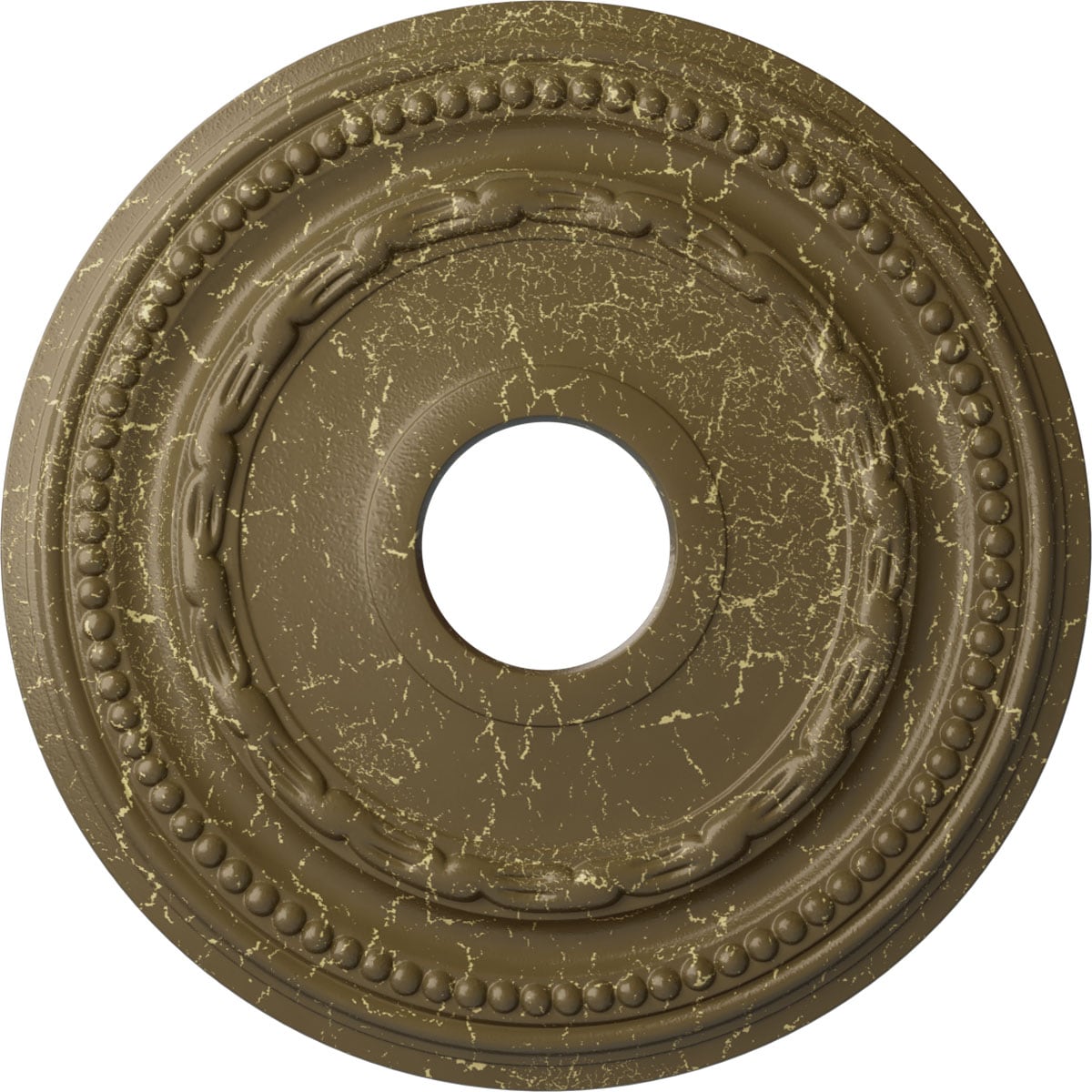 Ekena Millwork CM15FEMMC Federal 15.375-in W x 15.375-in L Painted Mississippi Mud Crackle Polyurethane Whole Ceiling Medallion