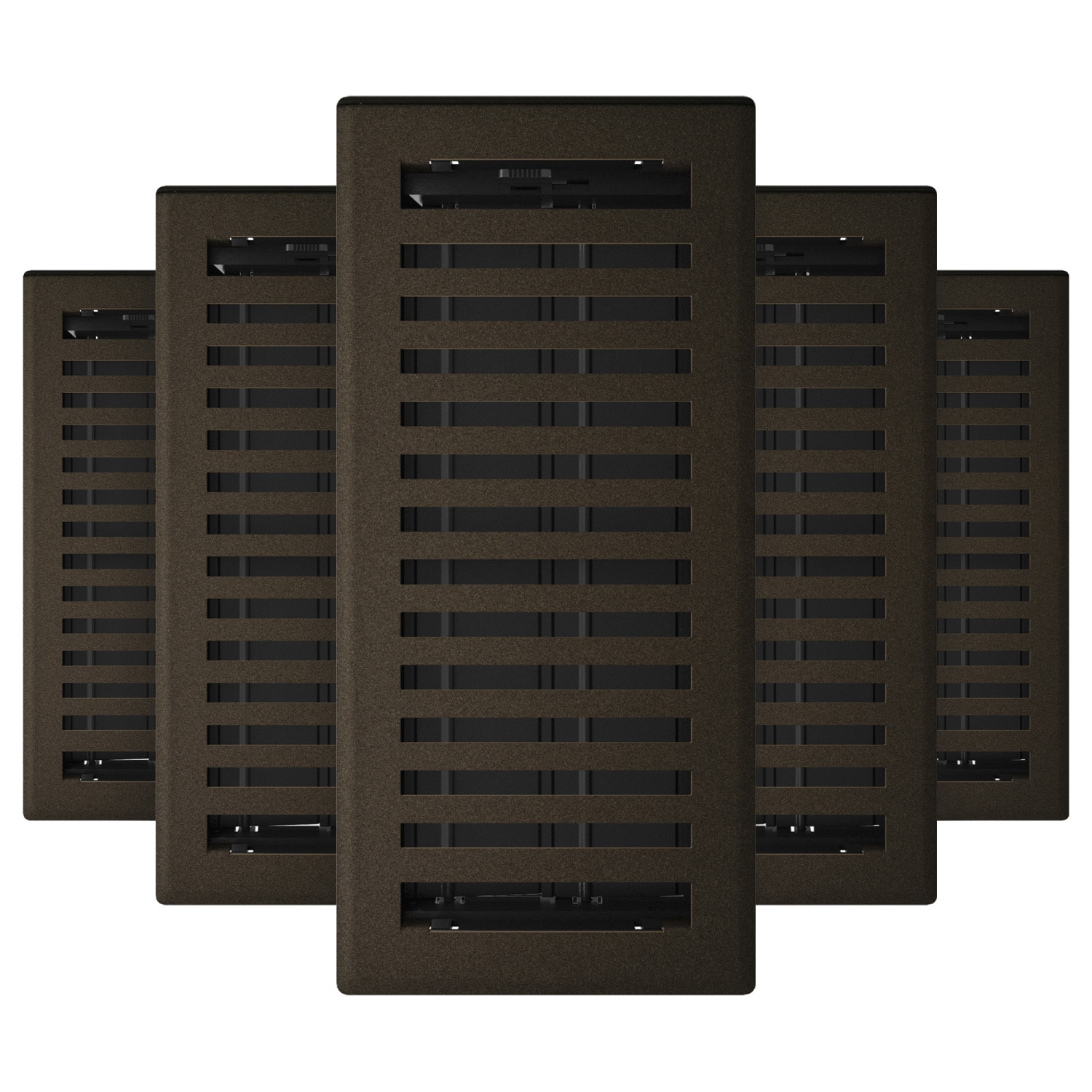 IMPERIAL RGA0008 4-in x 10-in 2-way Steel Bronze Age Floor Register 5 -Pack
