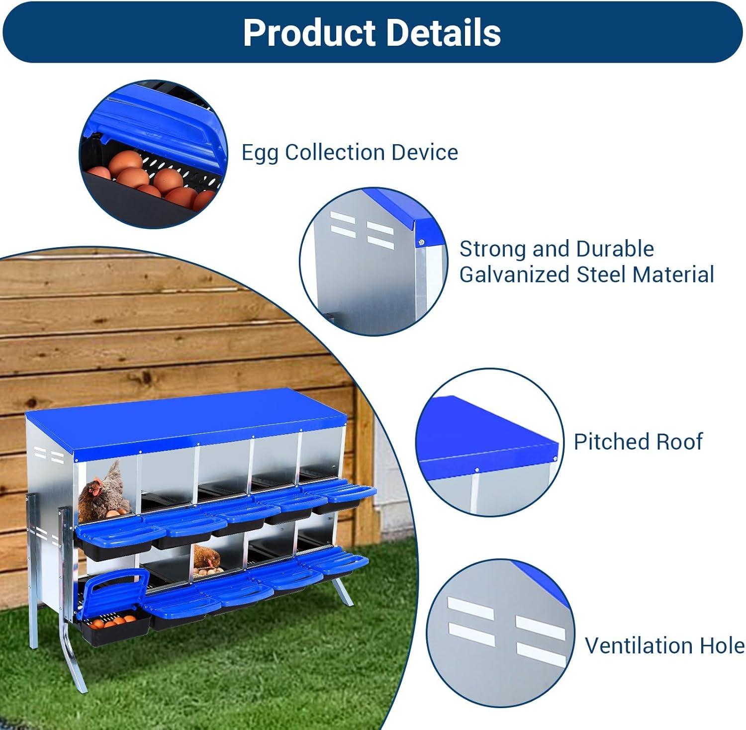 Qeetex GGL-PPG-33CXHCYG Chicken-Coops-Rabbit-Hutches - View #3