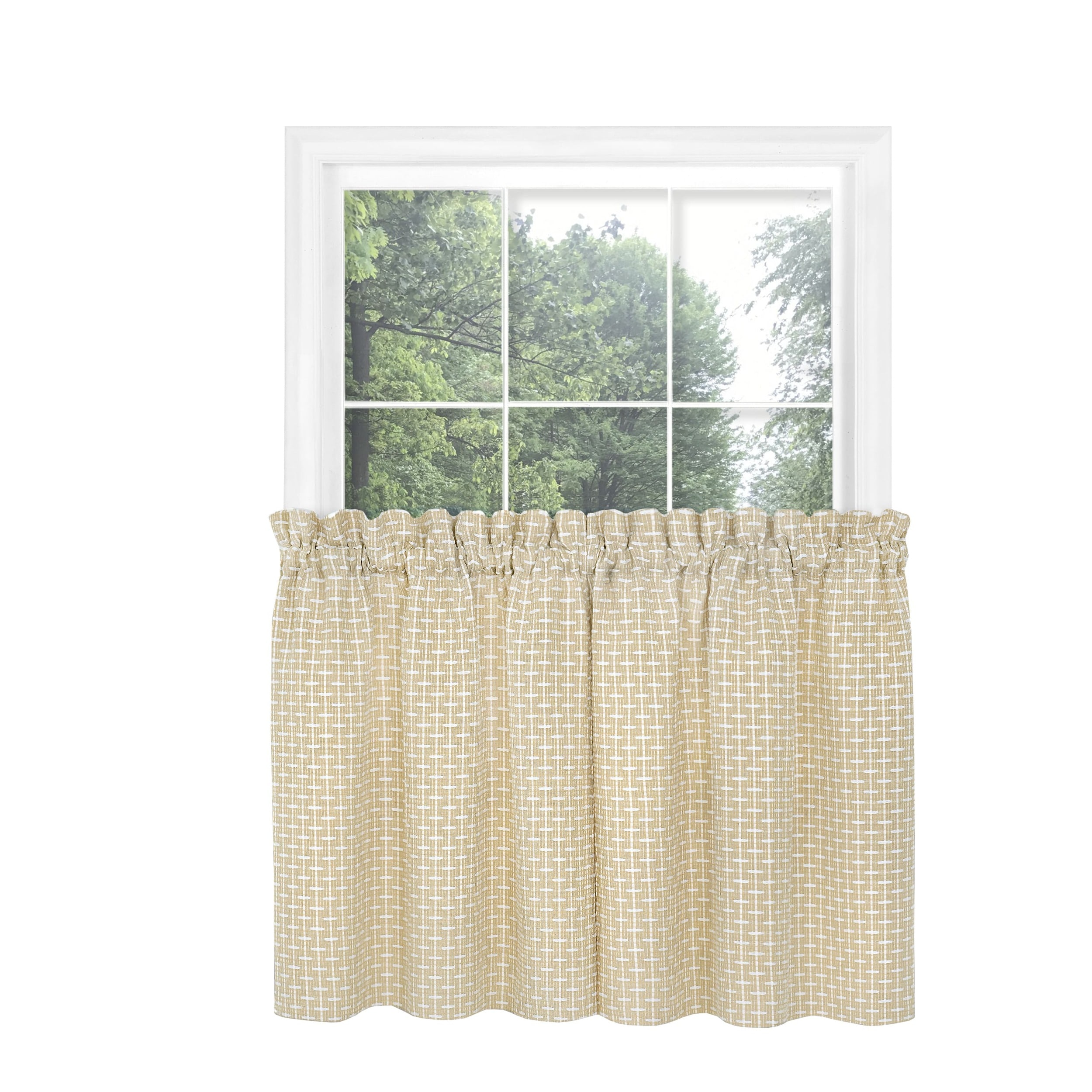 Achim BETR36TN12 Bedford 36-Inches Tan Polyester Rod pocket Tier curtain