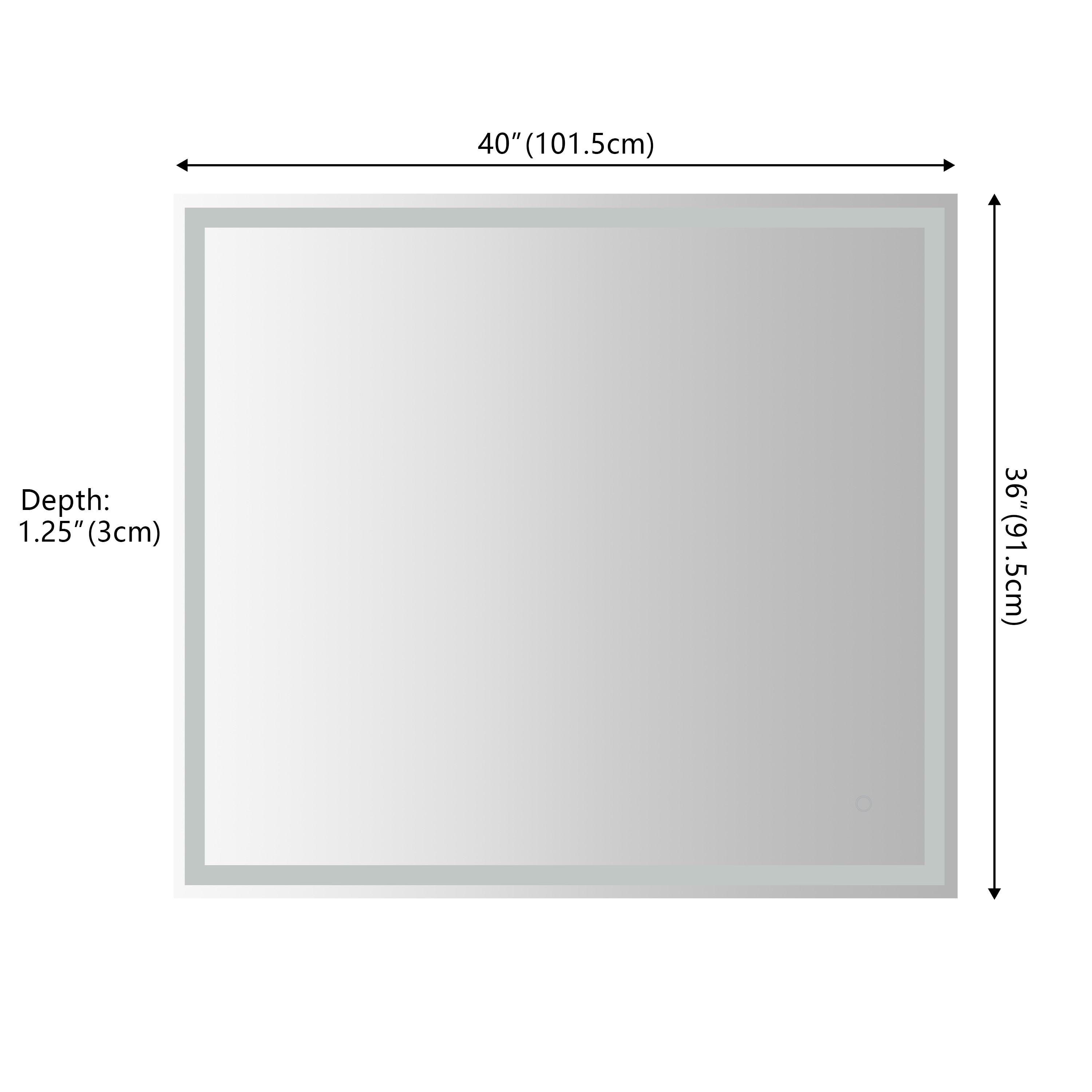 Pax 40" x 36" Polished Frameless LED Bathroom Vanity Mirror