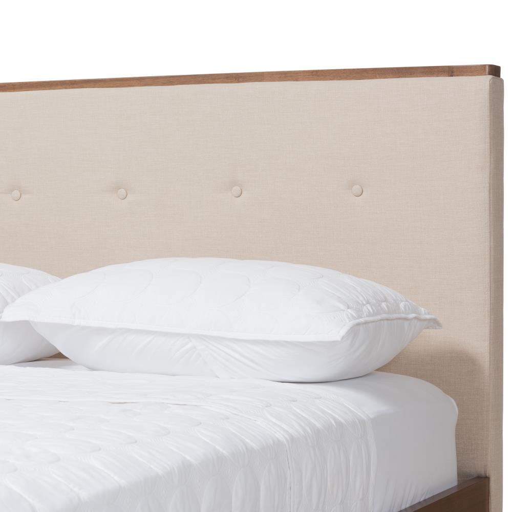 Baxton Studio Bella Beige Queen Wood Platform Bed at Lowes