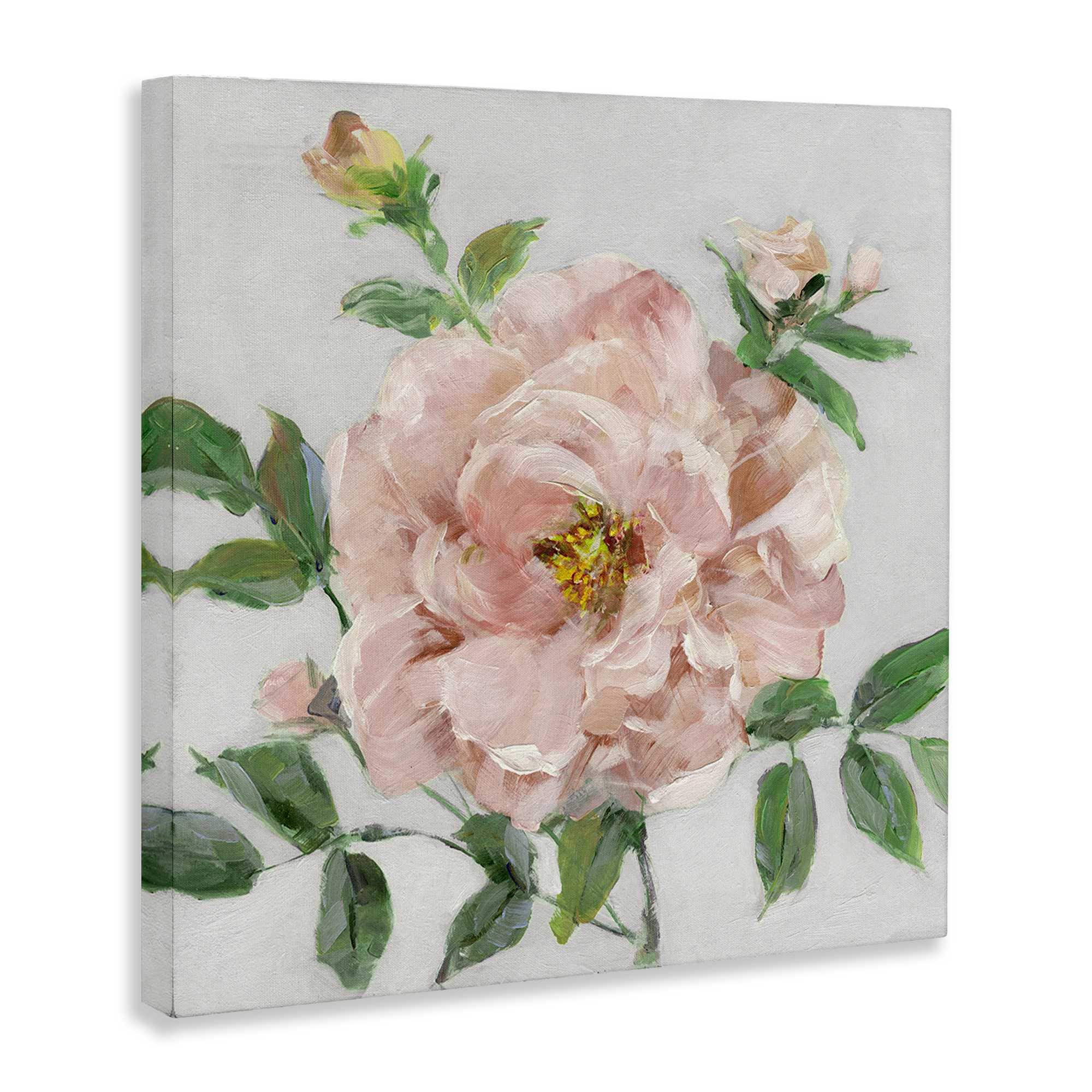 Stupell Industries Pink Carnation Blossom Canvas Wall Art By Sally ...