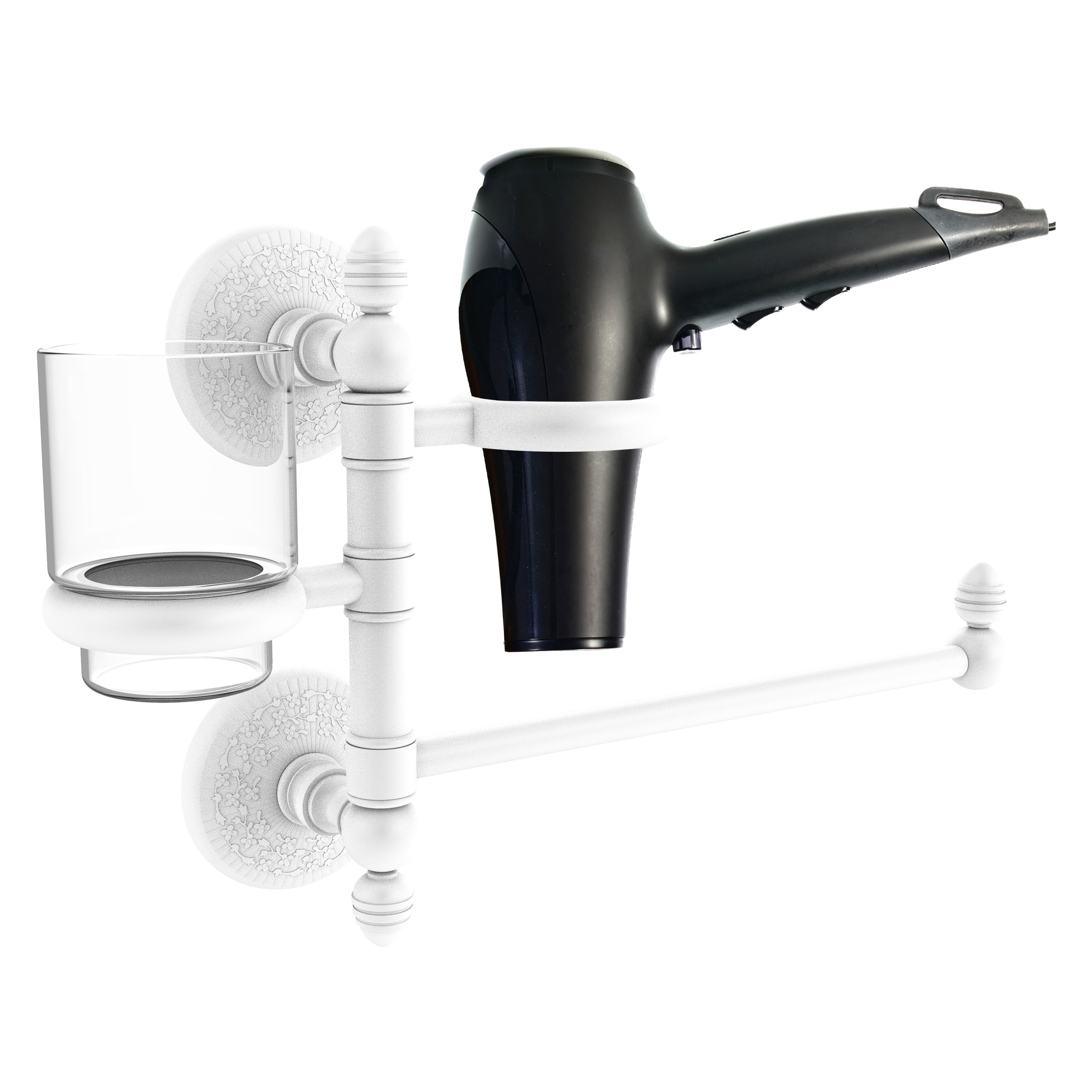 Allied Brass MC-GTBD-1-WHM 2 -Piece Monte Carlo Matte White Decorative Bathroom Hardware Set Towel Bar, Included