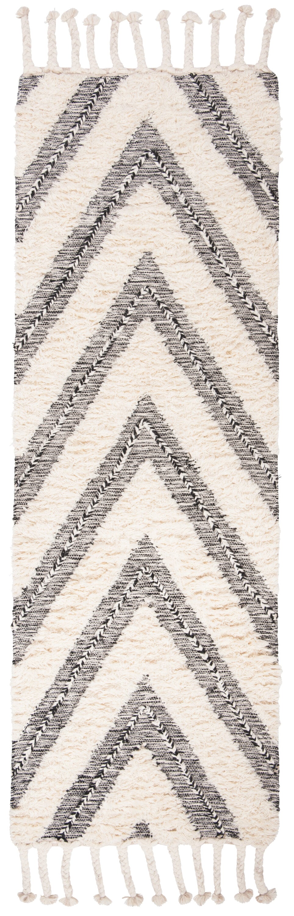 Reversible Hand-Knotted Black Wool Accent Rug