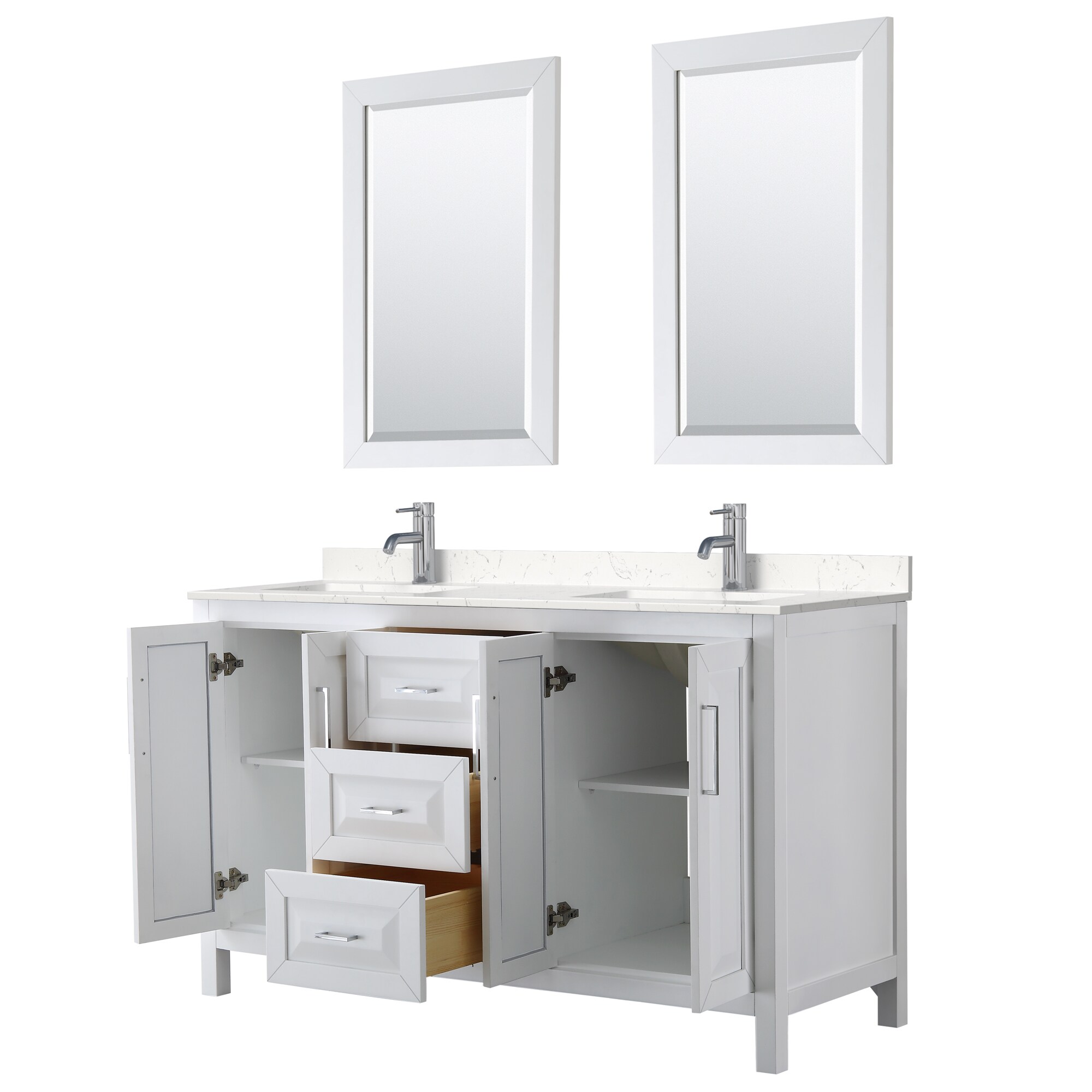 Wyndham Collection WCV252560DWHC2UNSM24 Bath-Vanity-Combo - View #2