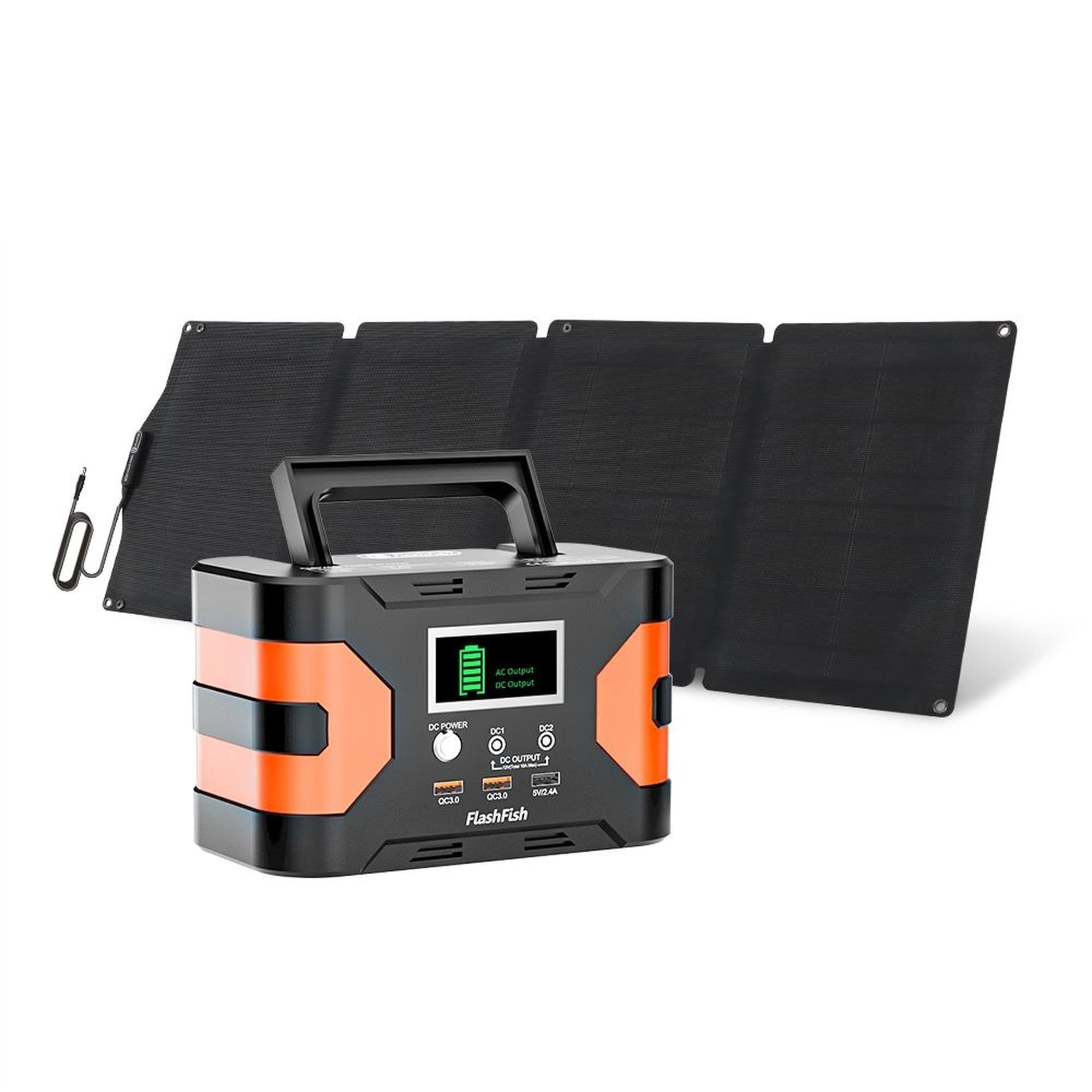 Wudkey 150W 166Wh 45000mAh Portable Power Station with 60W Foldable Solar Panel