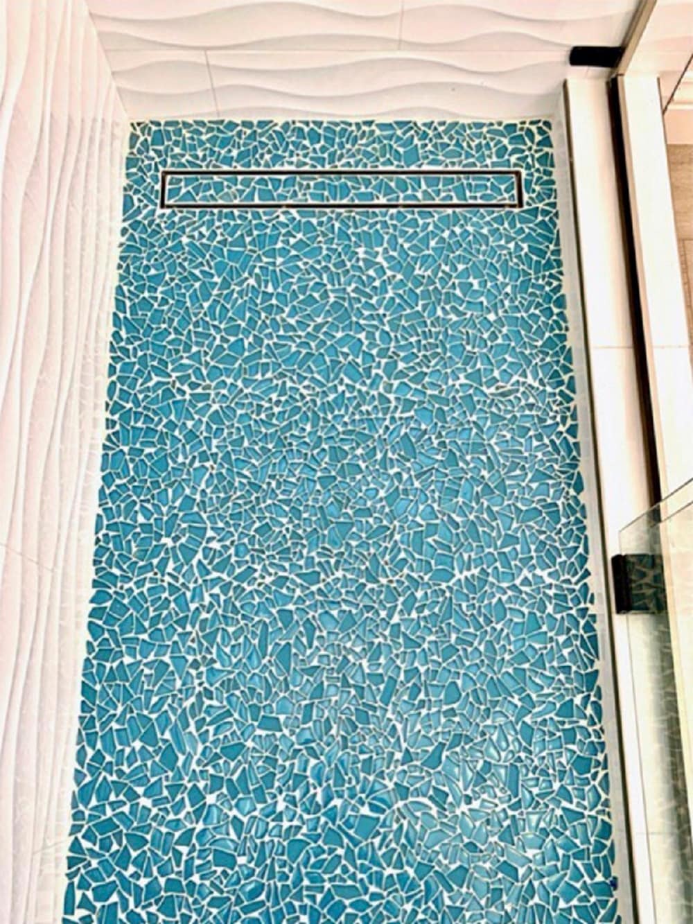 Blue Matte Glass Pebble Mosaic Tile for Bathroom and Kitchen