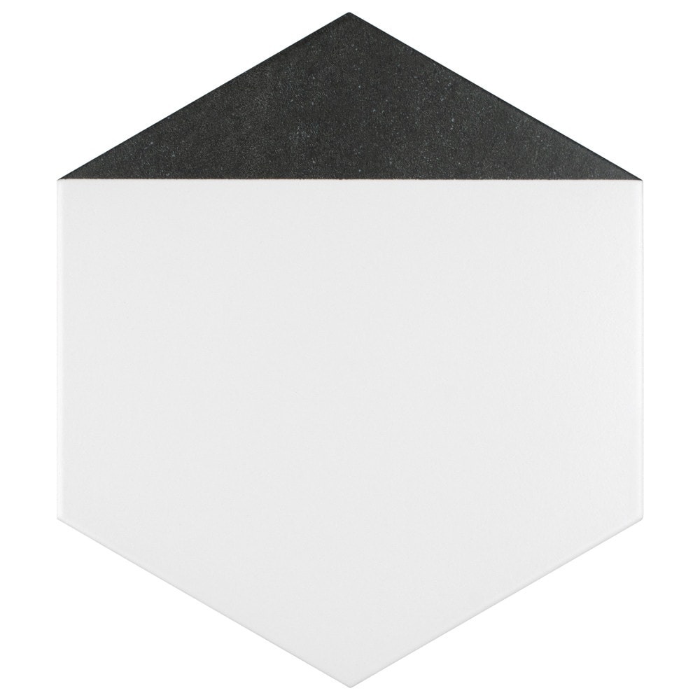 Affinity Tile S1FCDPKNX Sample- Peak Hex Nero 9-in x 10-in Satin Porcelain Hexagon Floor and Wall Tile