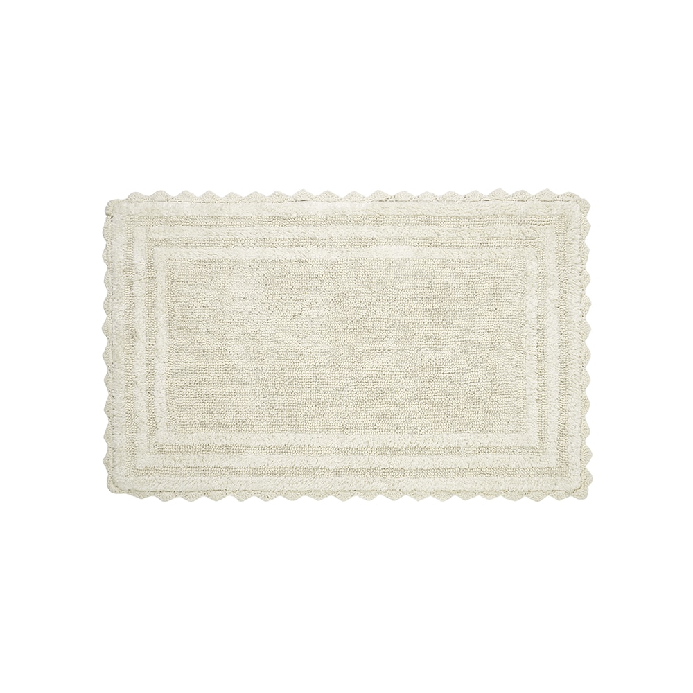 Better Trends 34-in x 21-in Ivory Cotton Bath Rug in the Bathroom Rugs ...