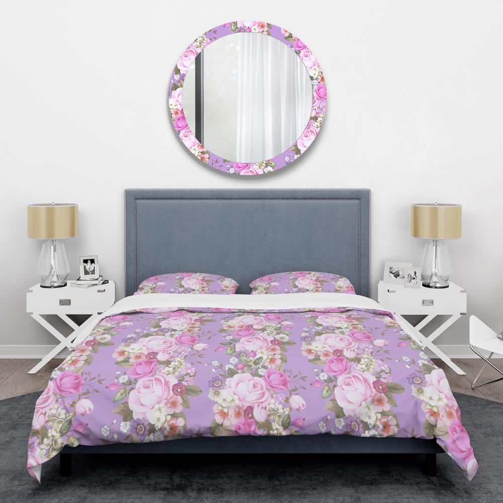 Designart BED24263-K 3 -Piece Purple King Duvet cover Set