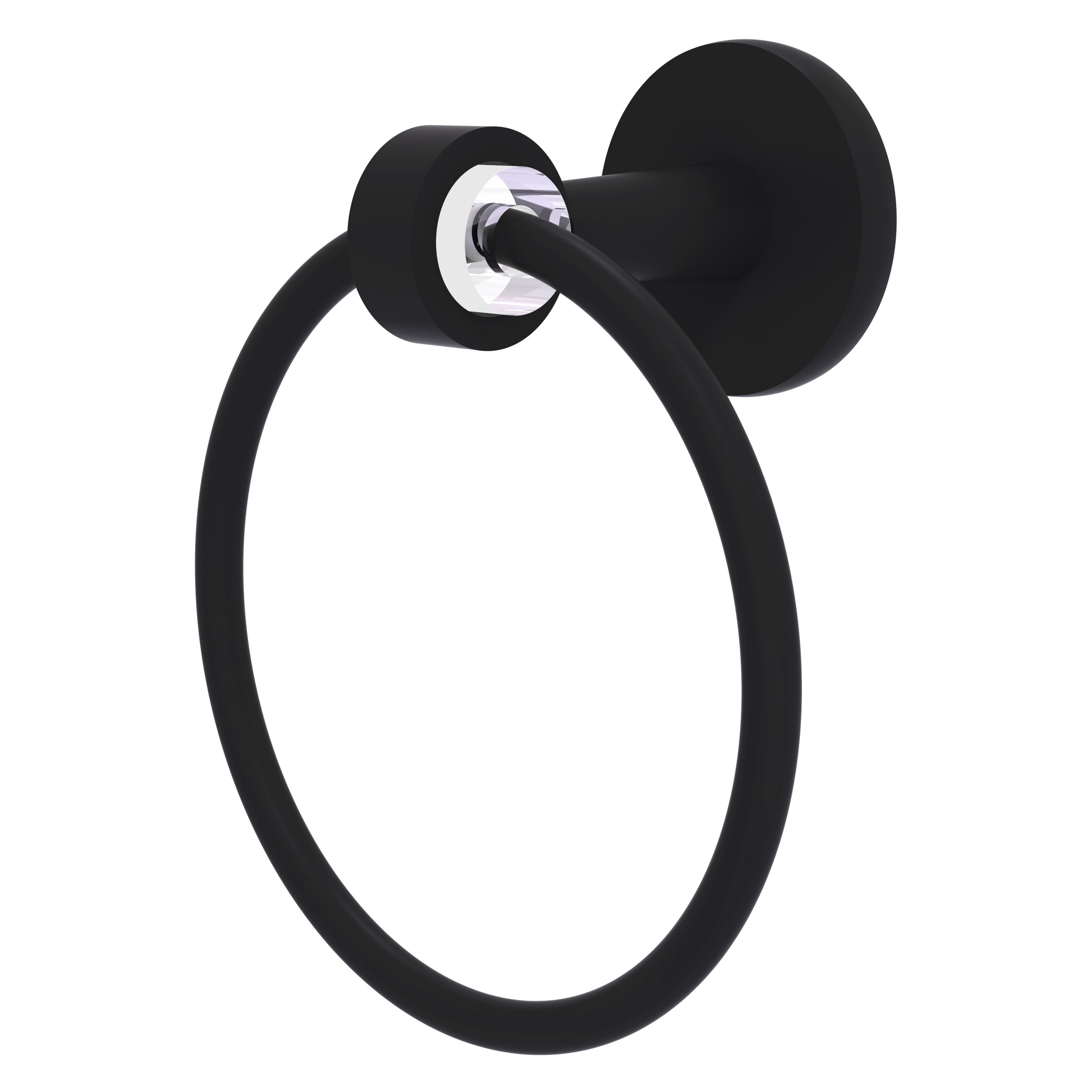 Allied Brass CV-16-BKM Clearview Matte Black Wall mount Single Towel Ring